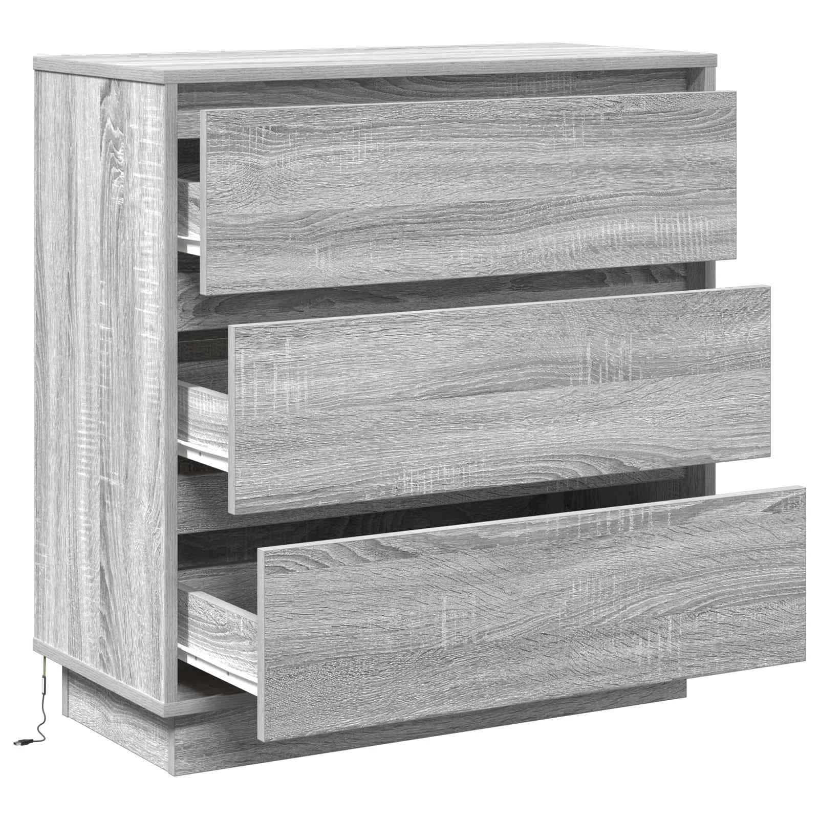 Nočna omarica Siva 71 x 34,5 x 75 cm Inženirski les - slika 6