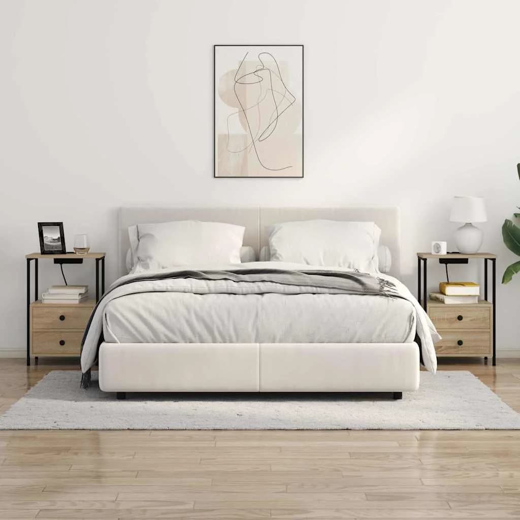Nočna omarica 2 kos Sonoma hrast 40 x 31 x 60 cm Inženirski les - slika 4