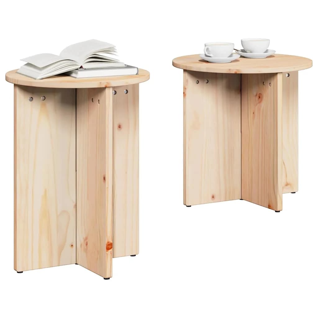 Klubska miza 2 kos Naravna 41,5 x 41,5 x 46 cm - slika 3