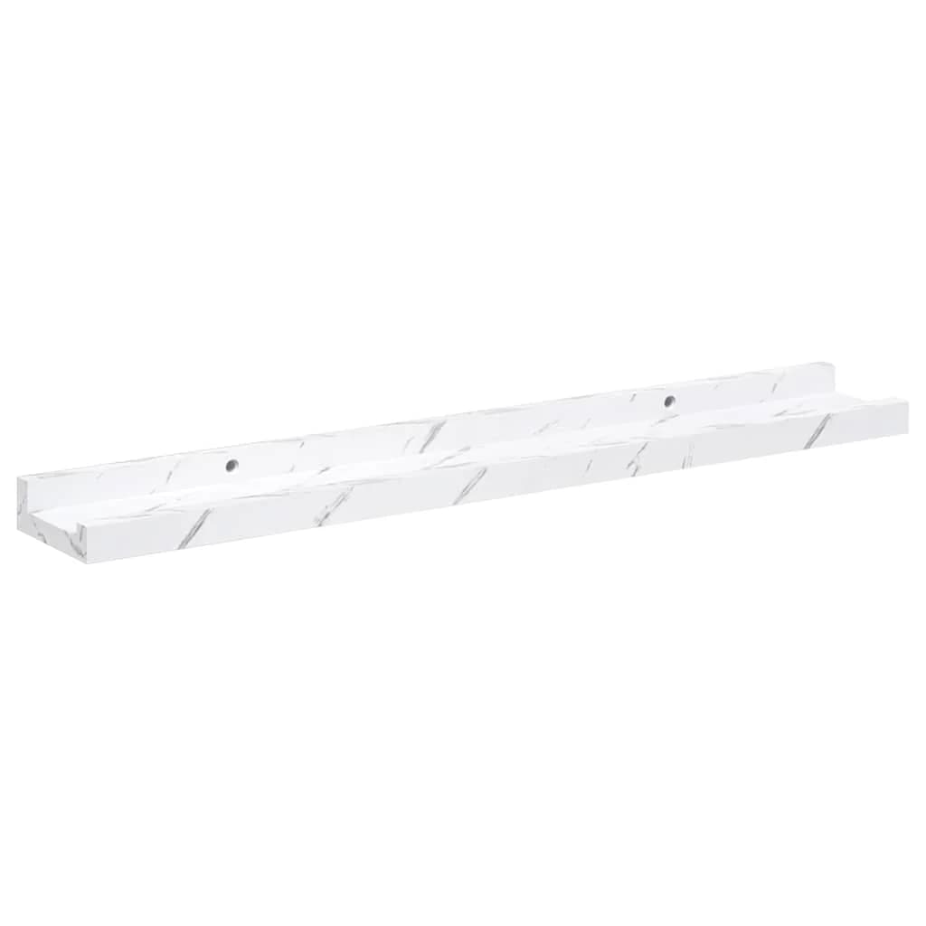 Stenska polica Montaža za steno 4 kos Beli marmor 60 x 9 x 3 cm - slika 6