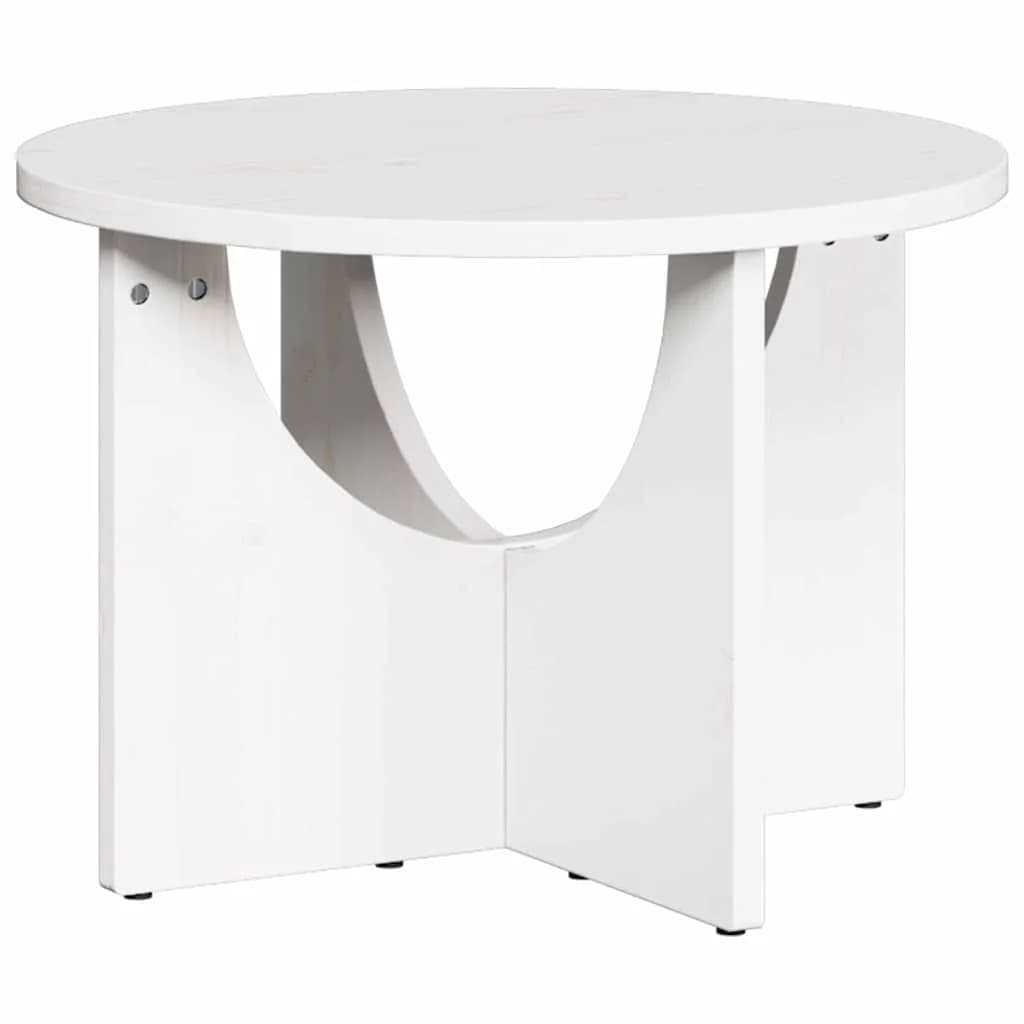 Klubska miza Bela 50 x 50 x 35 cm Trdna borovina - slika 2