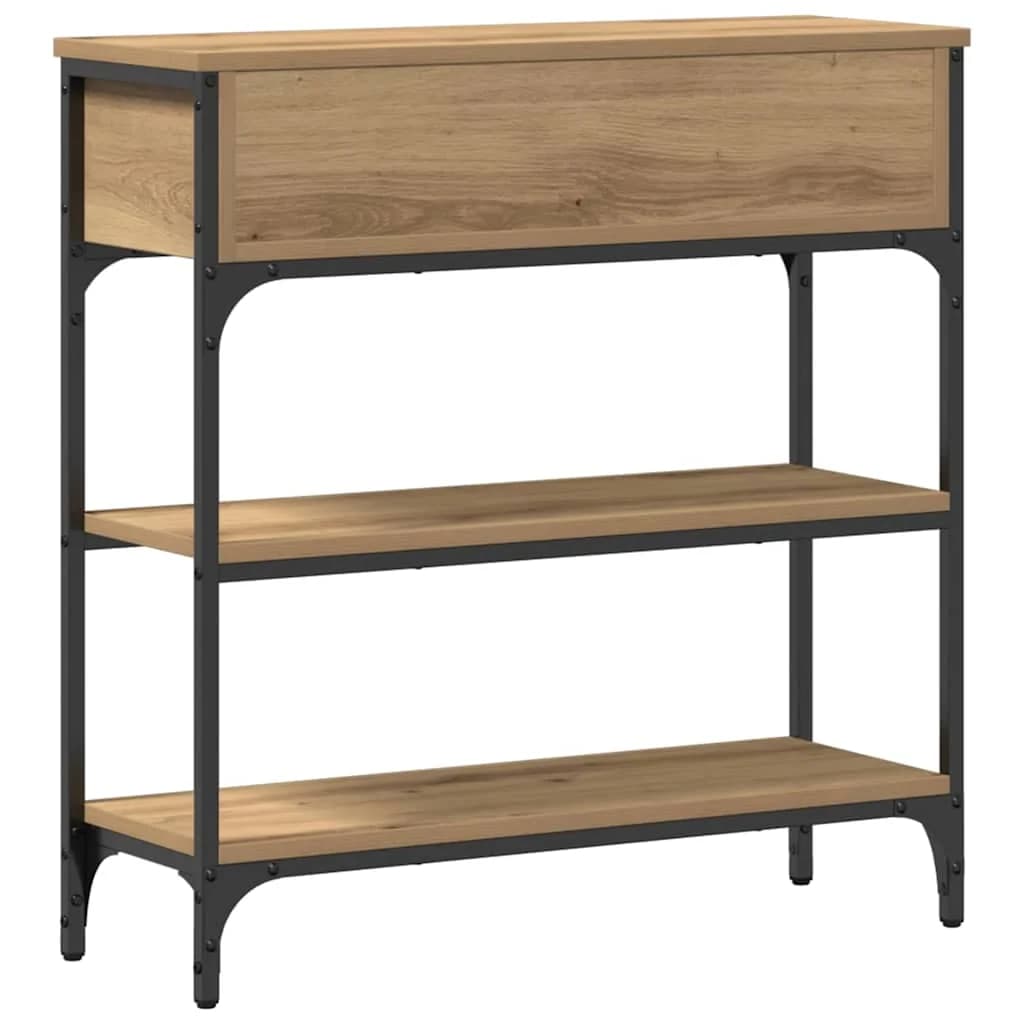 Konzolna miza Umetni hrast 72,5 x 25 x 75 cm Konstruiran les - slika 8