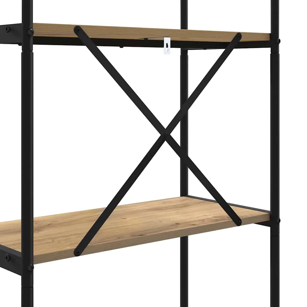Knjižna polica 3 nivojev 60 x 30 x 109 cm Inženirski les - slika 9