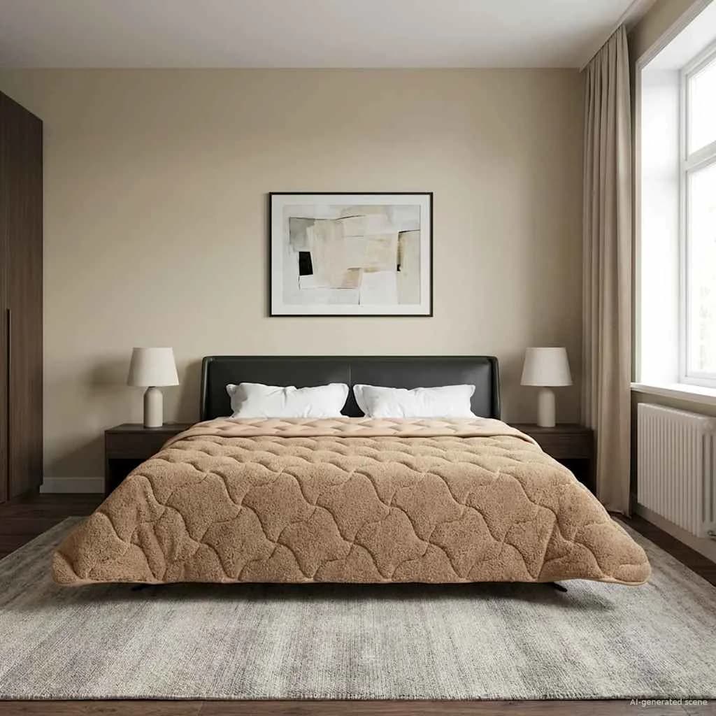 Zimska posteljnina Taupe 200 x 240 cm Mikrofibra in Teddy flis