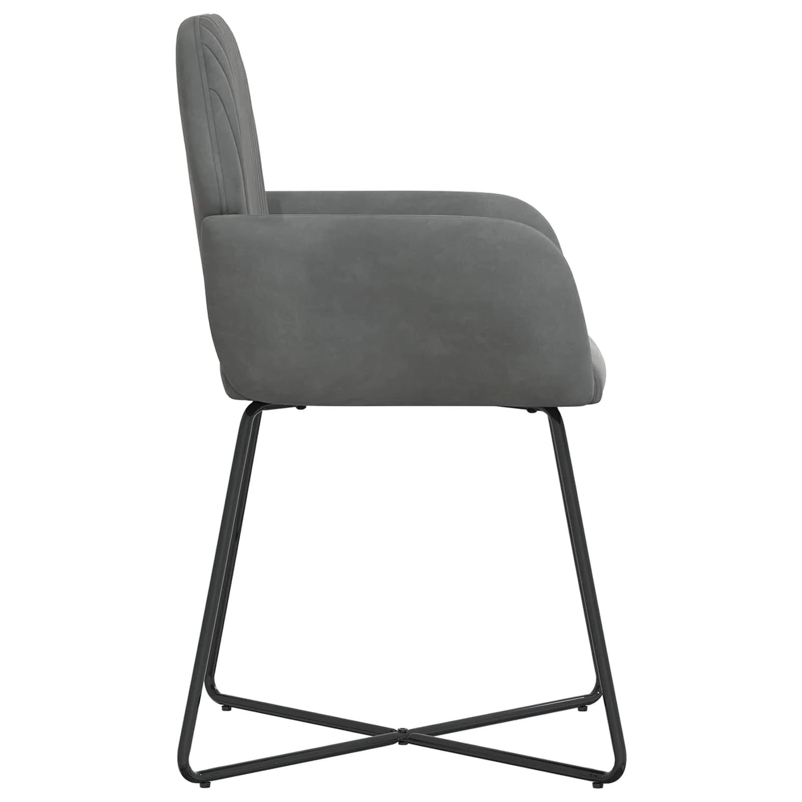 Jedilni stoli 2 kos Žamet Temno siva 55 x 50 x 84 cm - slika 4
