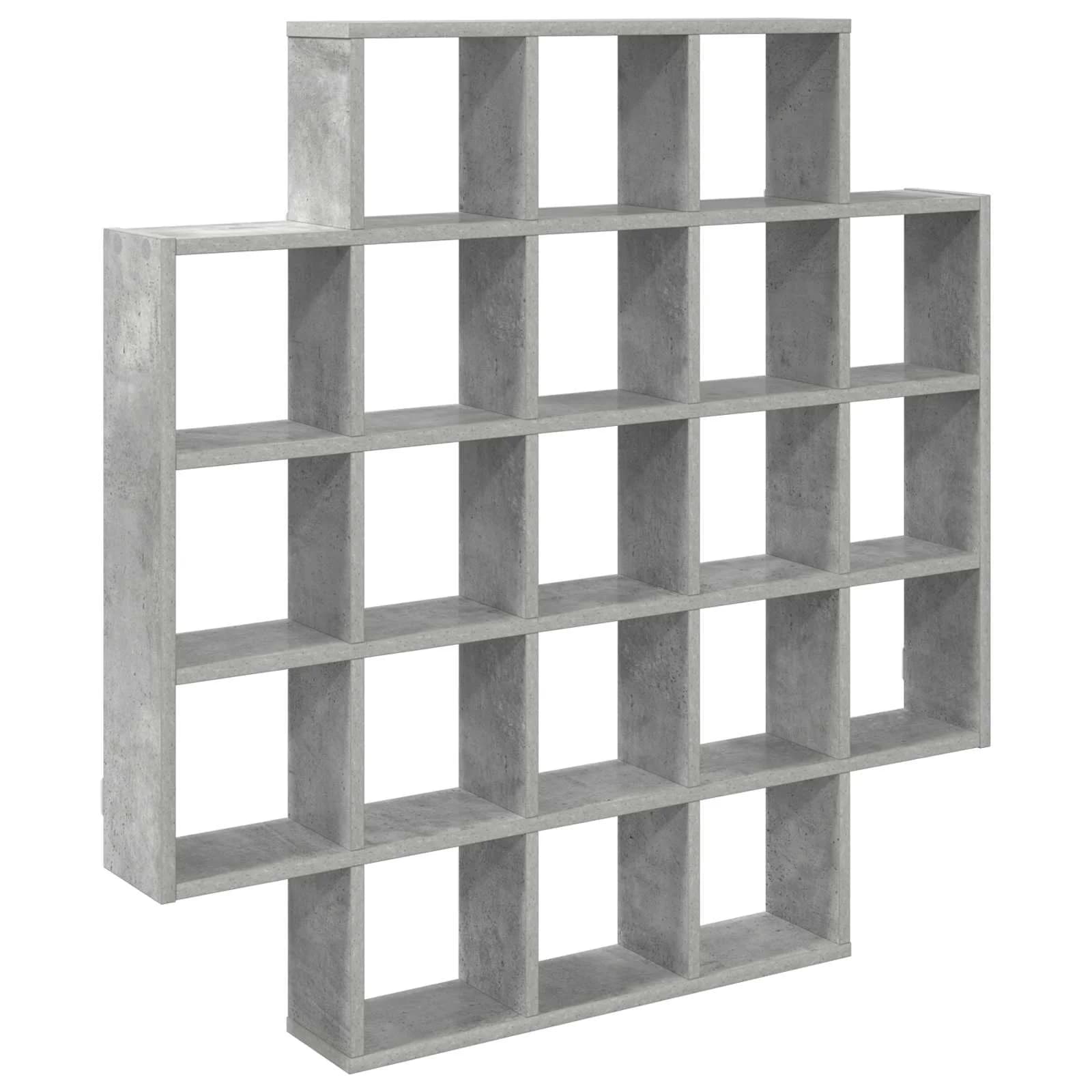 Stenska polica Betonsko siva 100 x 13 x 100 cm Inženirski les - slika 2