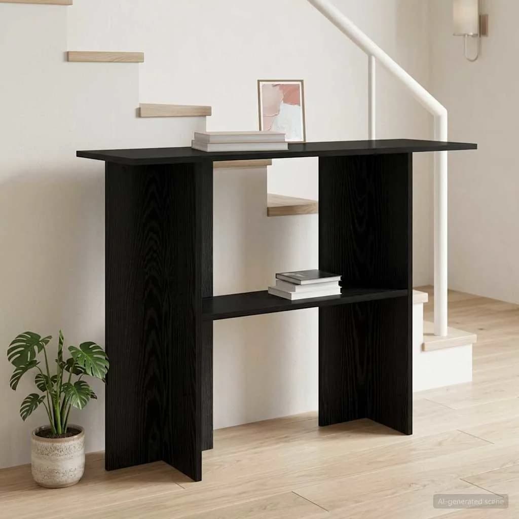 Konzolna miza Črni hrast 100 x 30 x 75 cm Inženirski les - slika 4