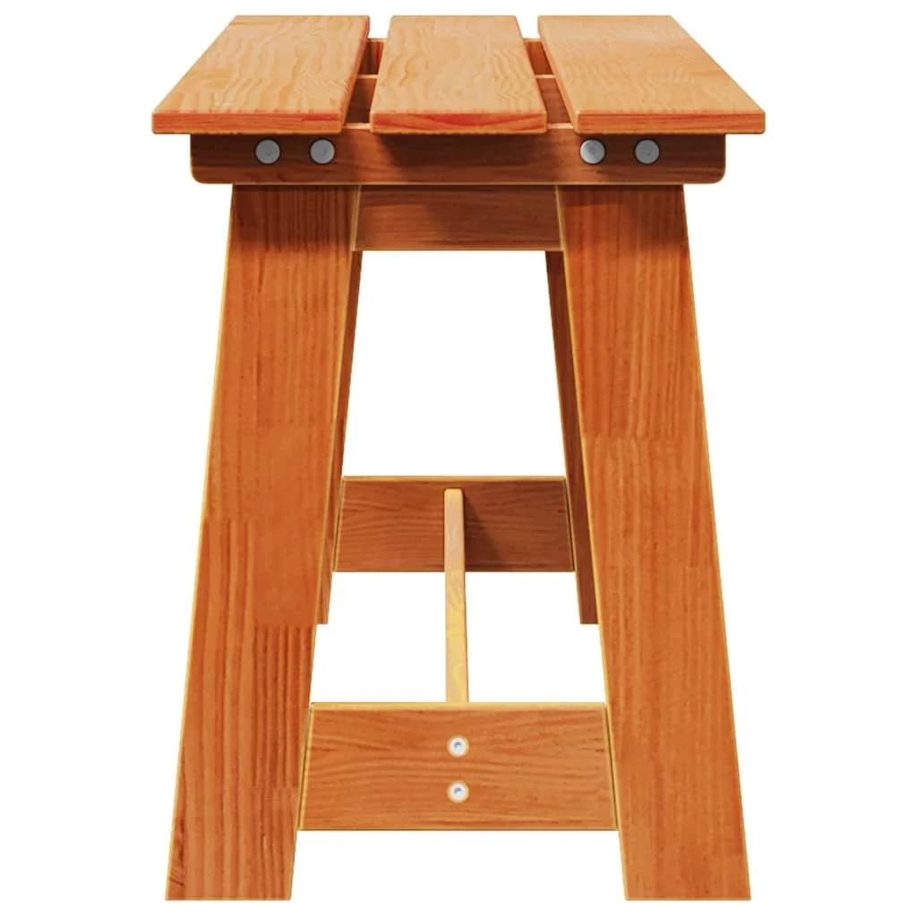 Zunanja klop Rjava 119 x 37 x 47 cm Masivno borovo les - slika 5