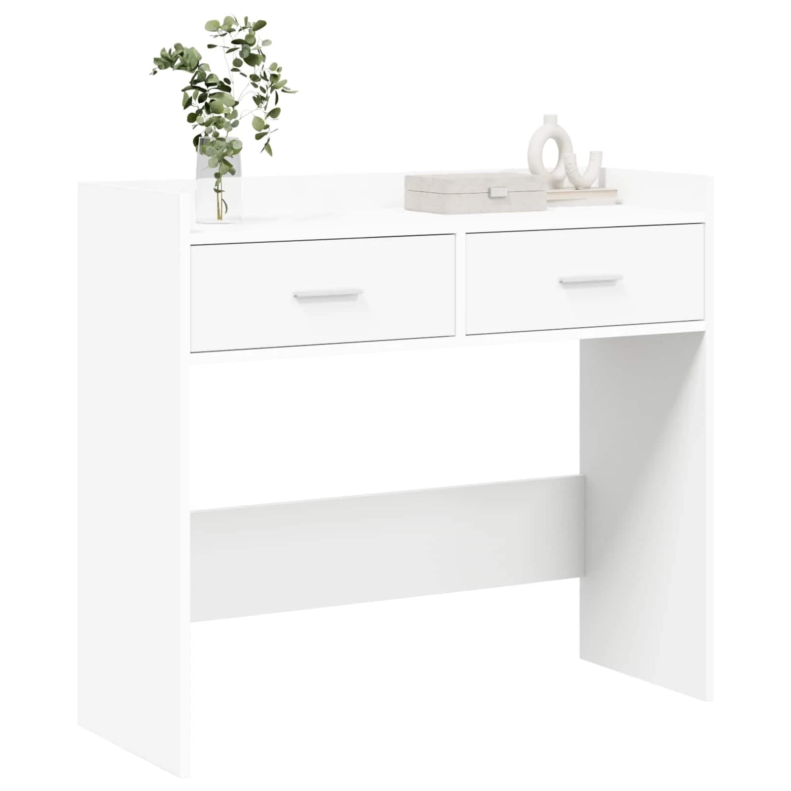 Konzolna miza Bela 90 x 35 x 80 cm Inženirski les - slika 3