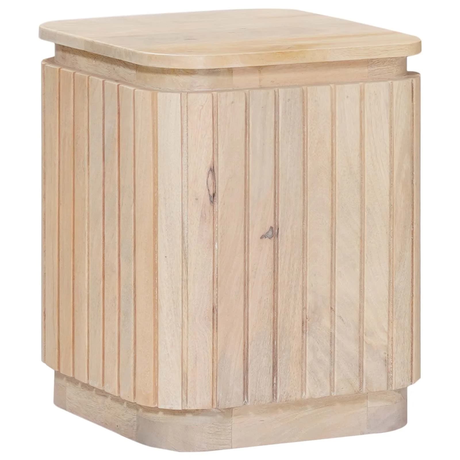 Ročno izdelan set stranskih miz 2 kos Bela 45 x 45 x 45 cm - slika 2