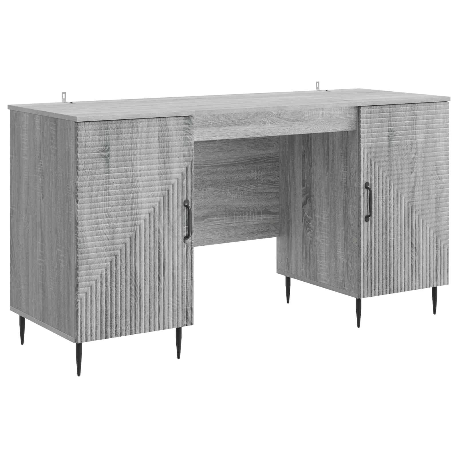 Miza s polico Siva Sonoma 142,5 x 50 x 75 cm Inženirski les - slika 2