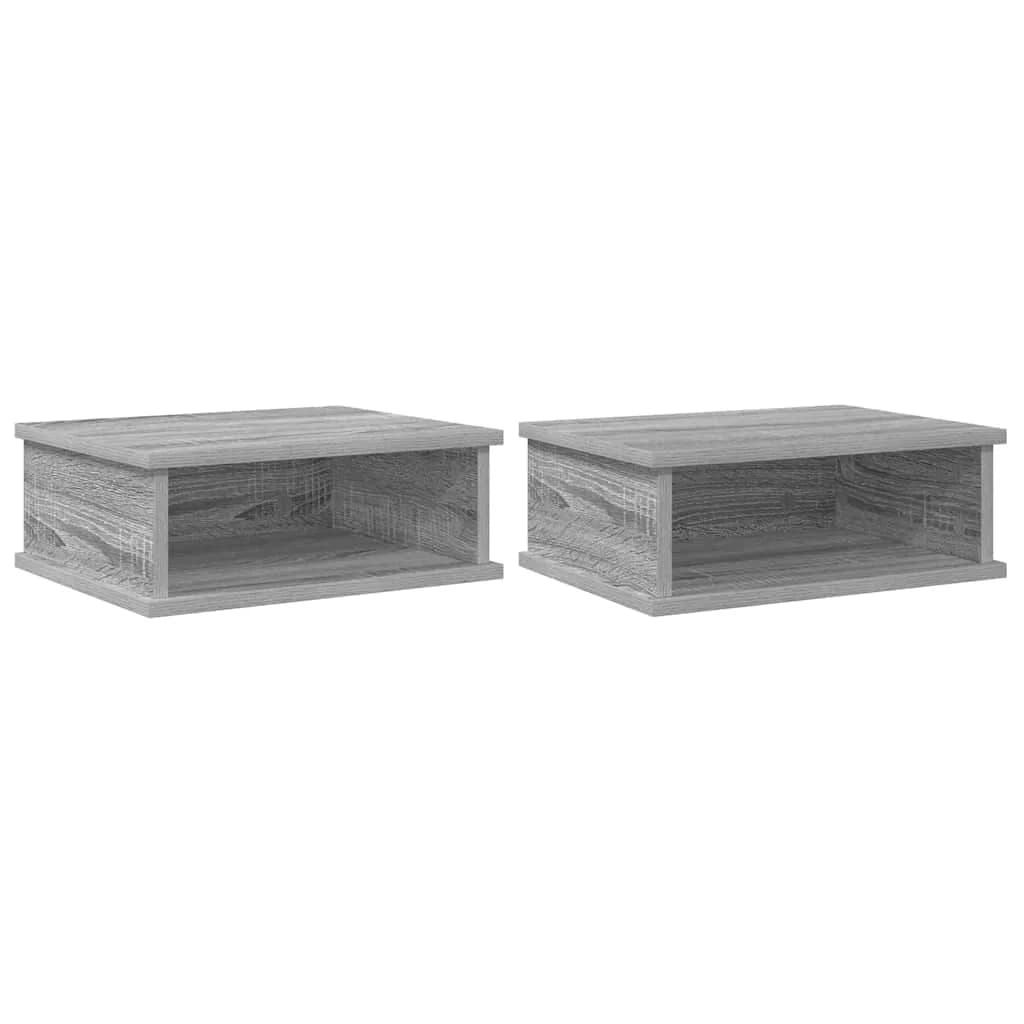 Nočna omarica 2 kos Siva Sonoma 40 x 31 x 15 cm Inženirski les - slika 2