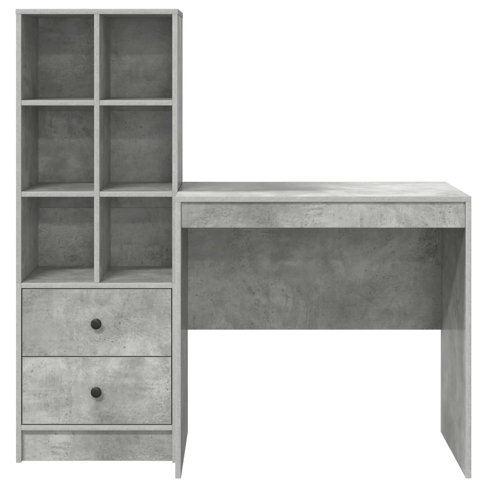 Miza Betonsko siva 125,5 x 50 x 127 cm 2 kos - slika 8