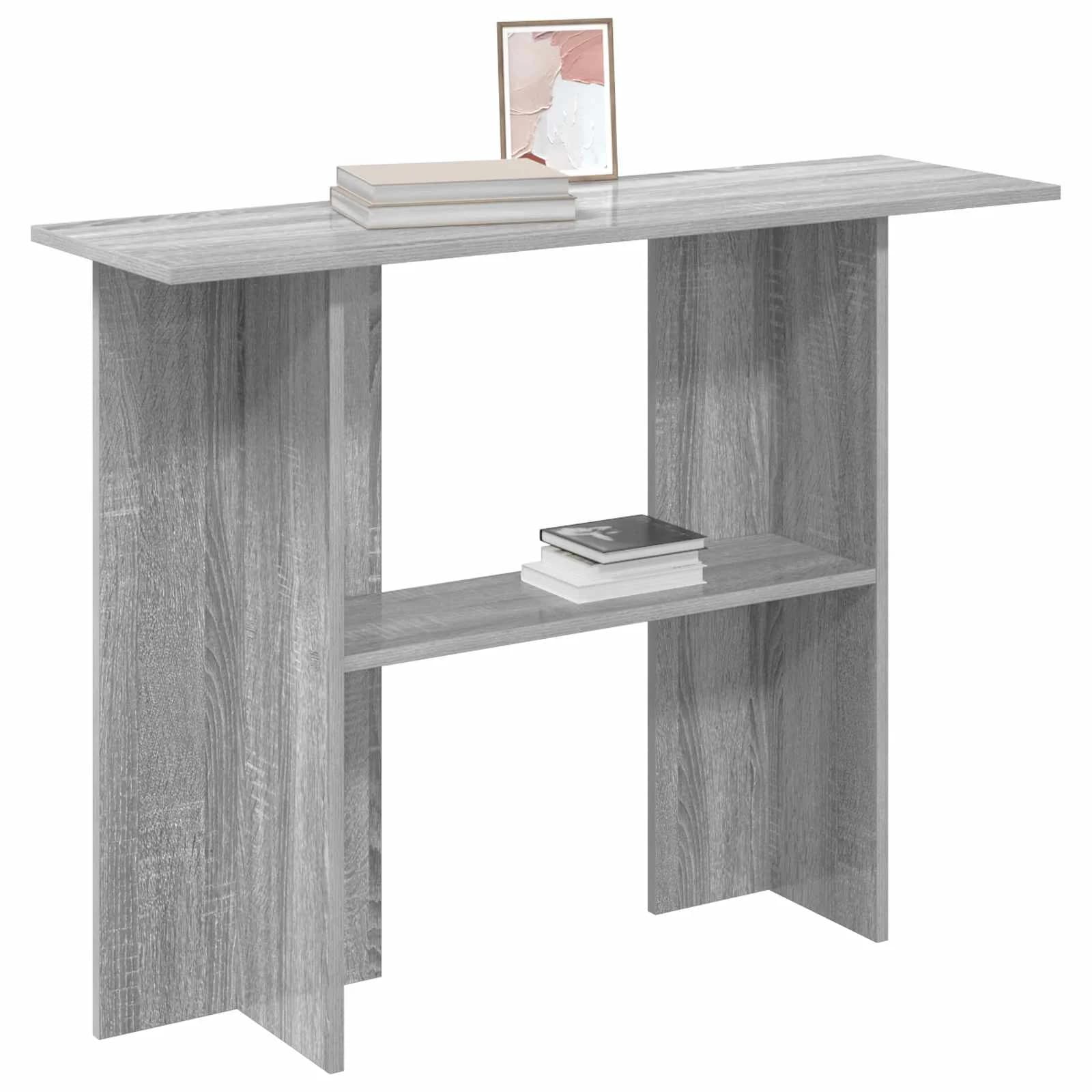 Konzolna miza Siva Sonoma 100 x 30 x 75 cm Inženirski les - slika 3