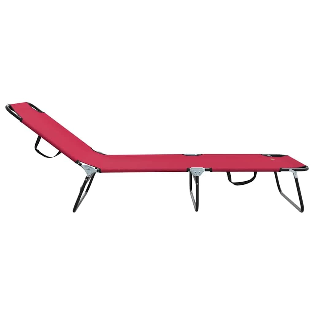 Zložljiv ležalnik Rdeča 188 x 57 x 86,5 cm Poliester - slika 5