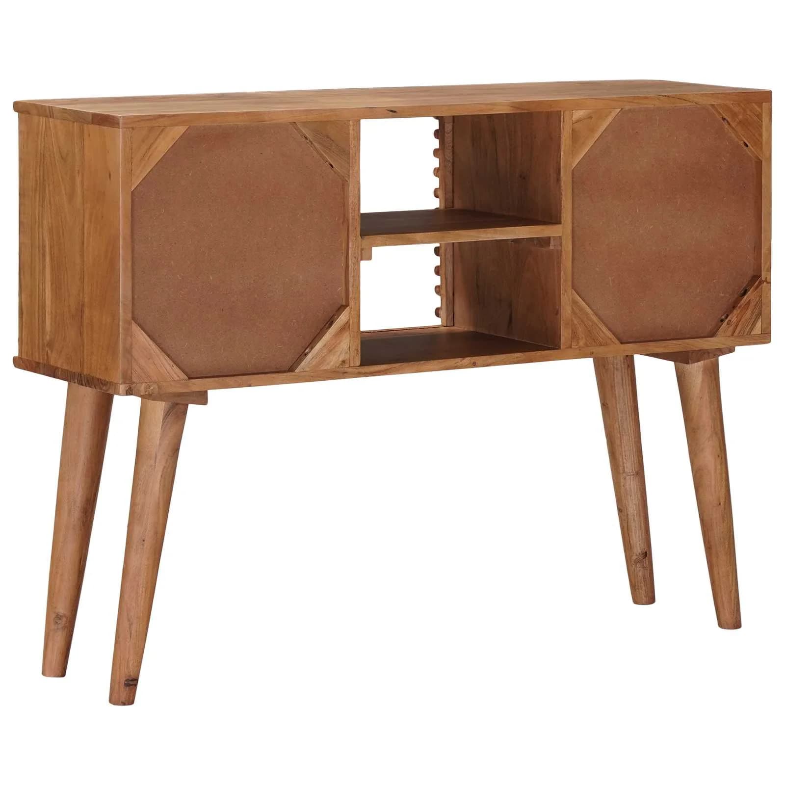 Ročno izdelana končna miza Teak rjava 100 x 30 x 75 cm - slika 7