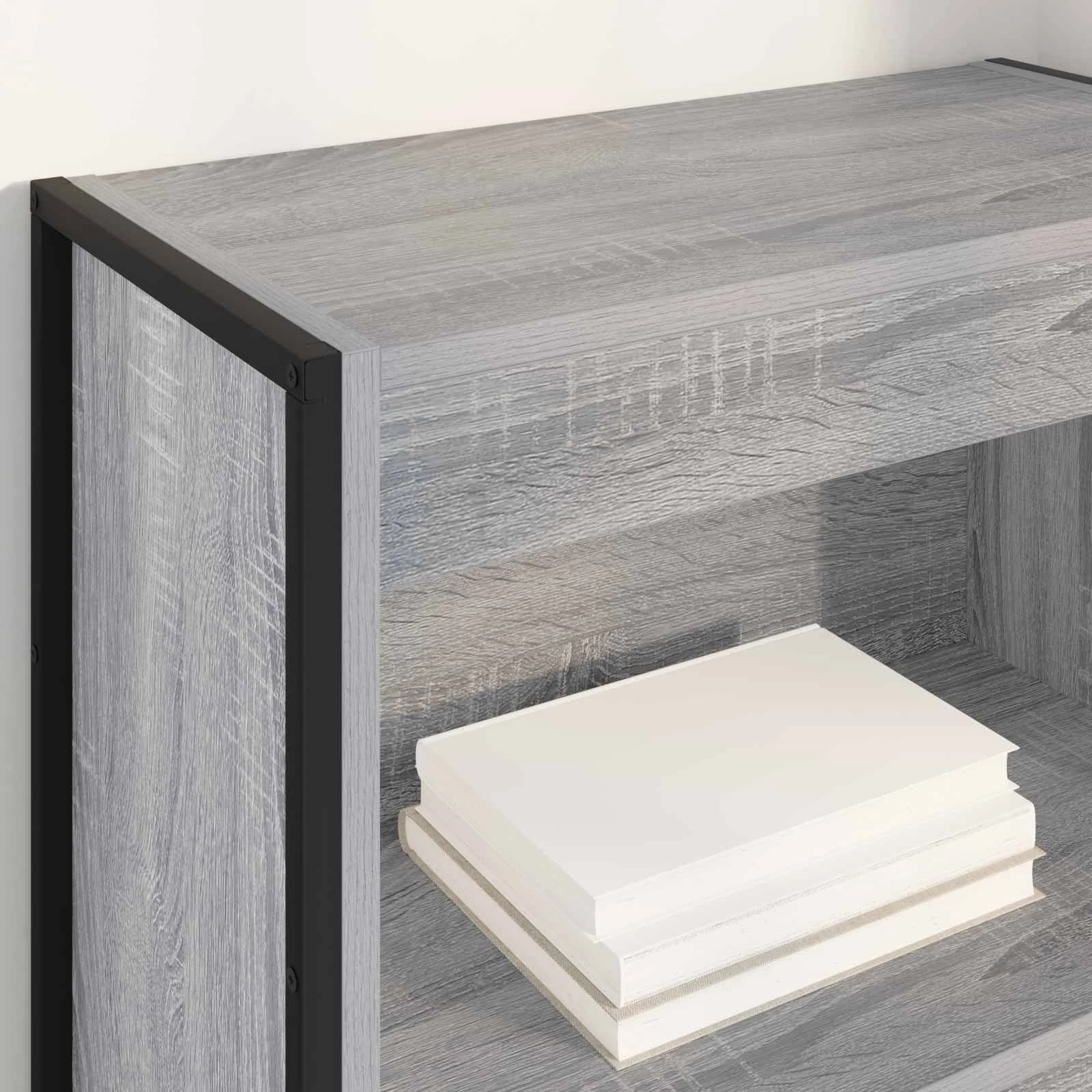 Knjigovni omar 60 x 30 x 155 cm Inženirski les Siva Sonoma - slika 4