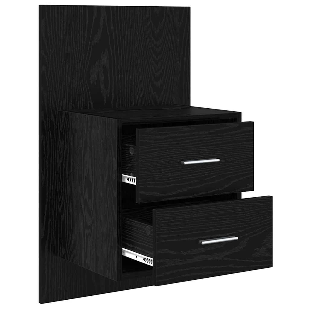 Stenska nočna omarica 2 kos Črna Orehovina 48,5 x 32,5 x 80 cm - slika 5