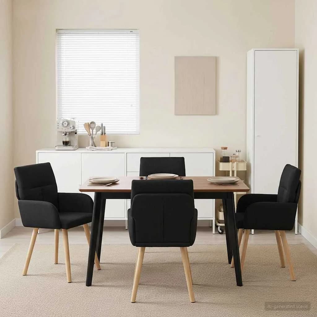 Jedilni stoli 4 kos Blago Črna 60 x 56 x 96 cm