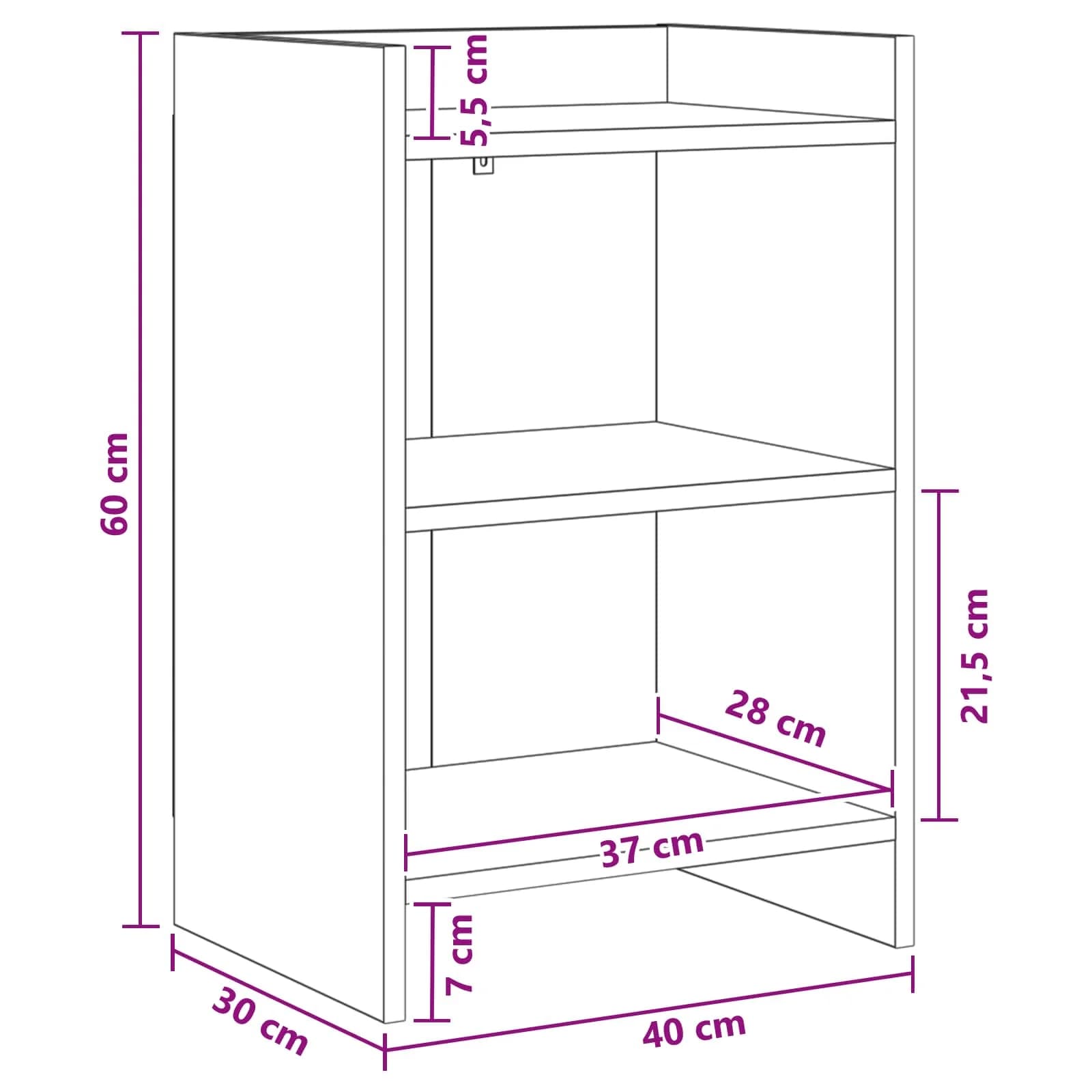 Posteljne mize Star les 40 x 30 x 60 cm Inženirski les - slika 5