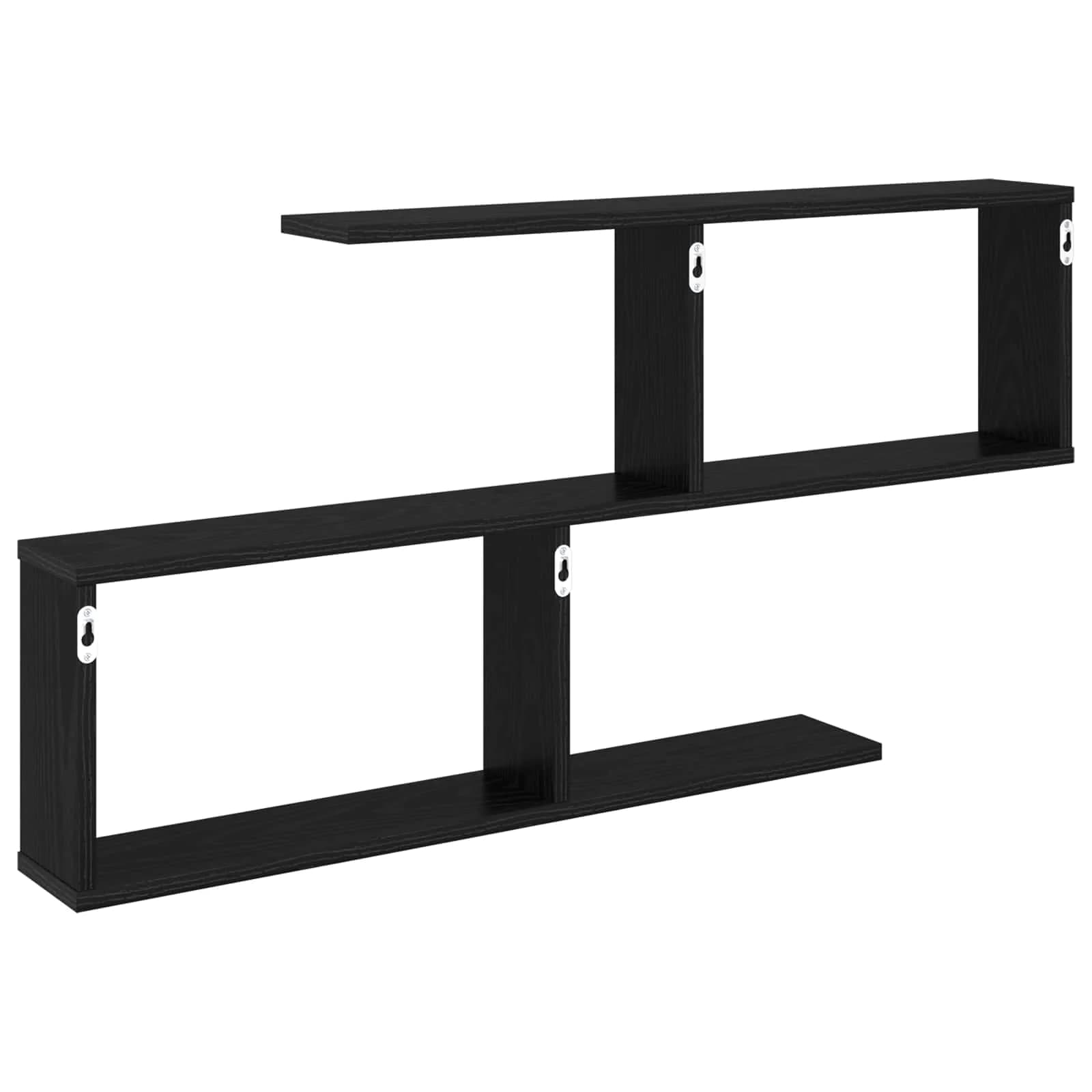 Stenska polica Črni hrast 100 x 12 x 50,5 cm Inženirski les - slika 6
