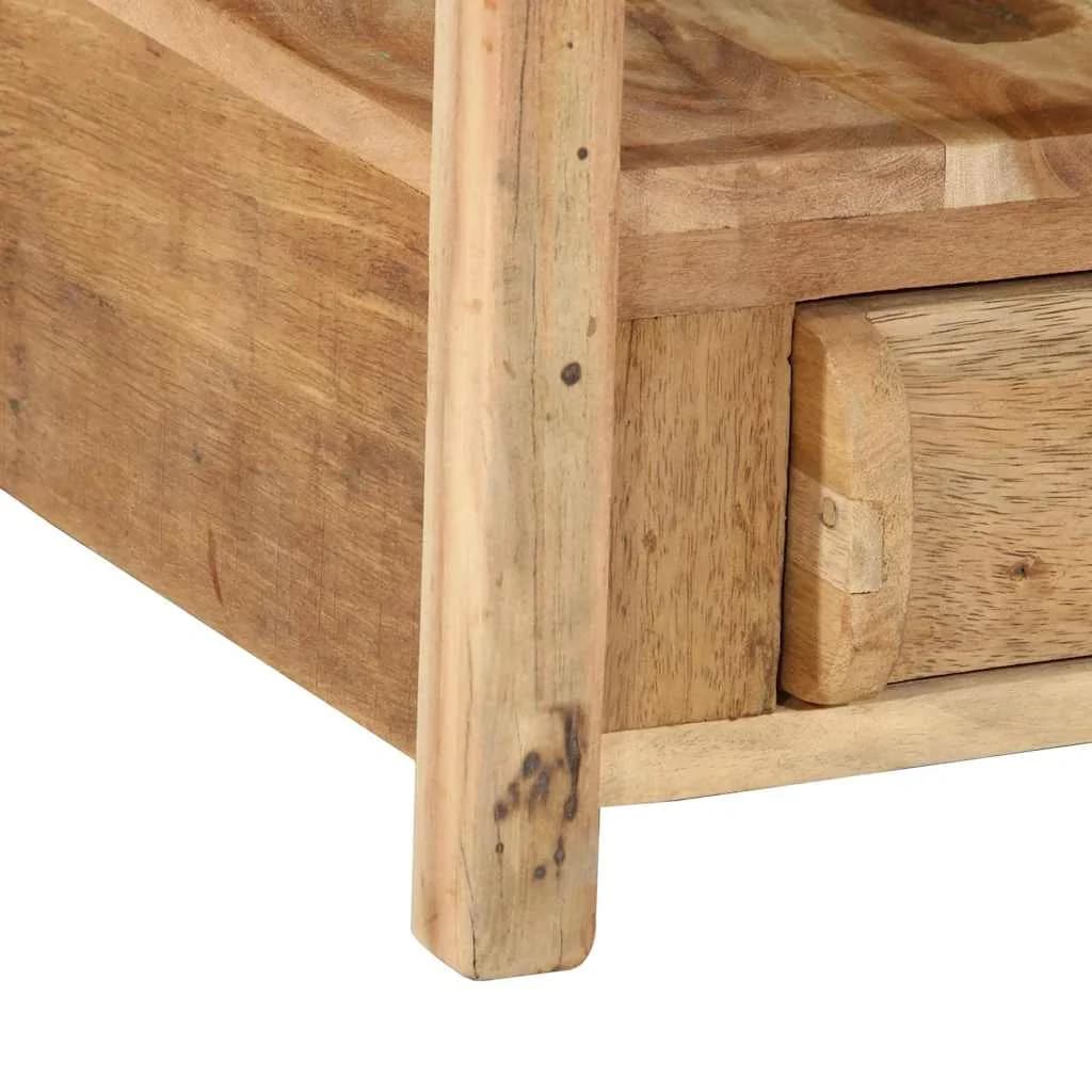 Stranska miza Rjava 43 x 32 x 46 cm Trdna obnovljena les - slika 10