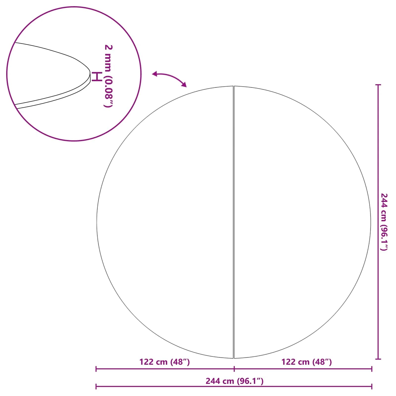 Podloga za bazen Črna Ø 244 cm Netrdno blago - slika 10