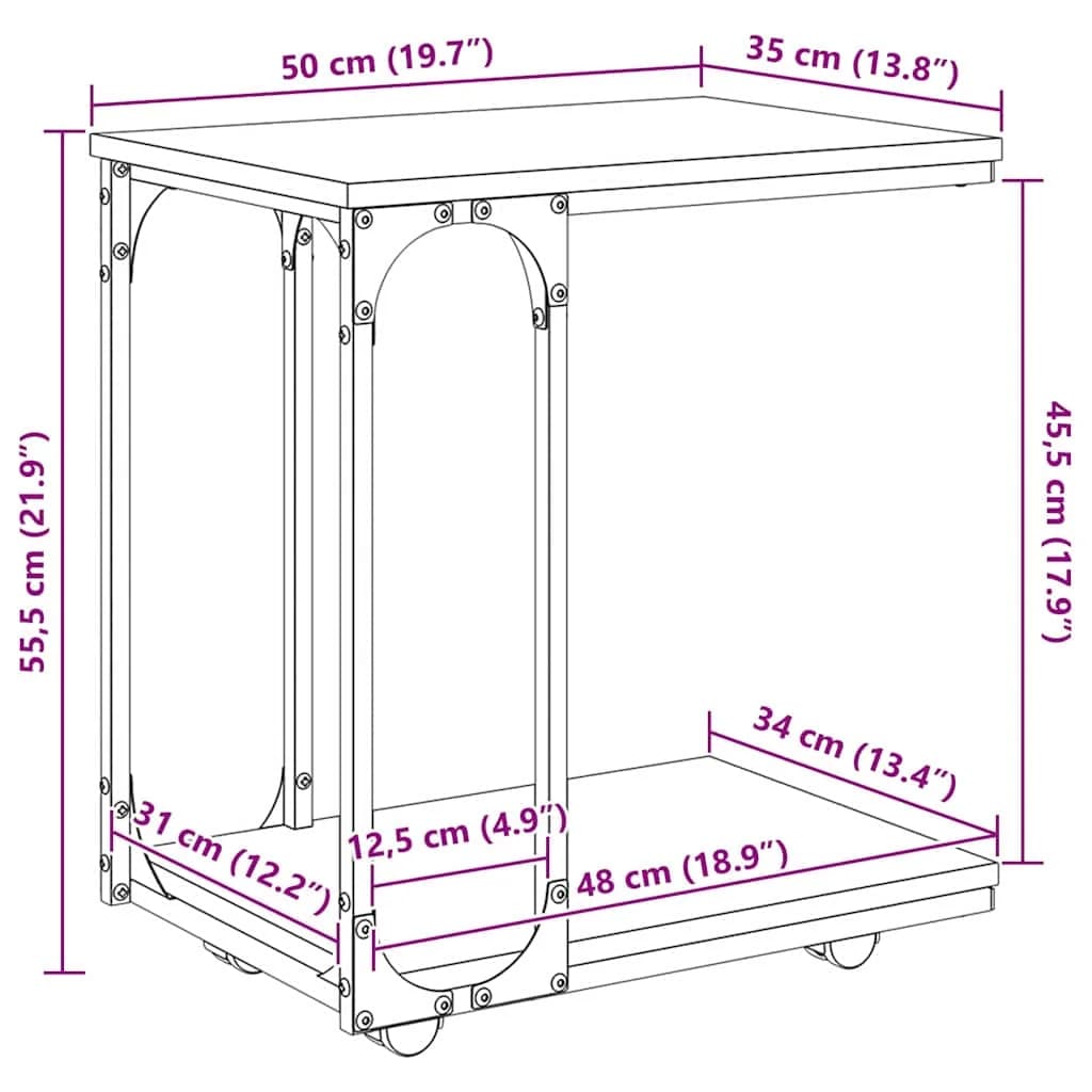 Stranska miza Star les 50 x 35 x 55.5 cm Inženirski les - slika 11