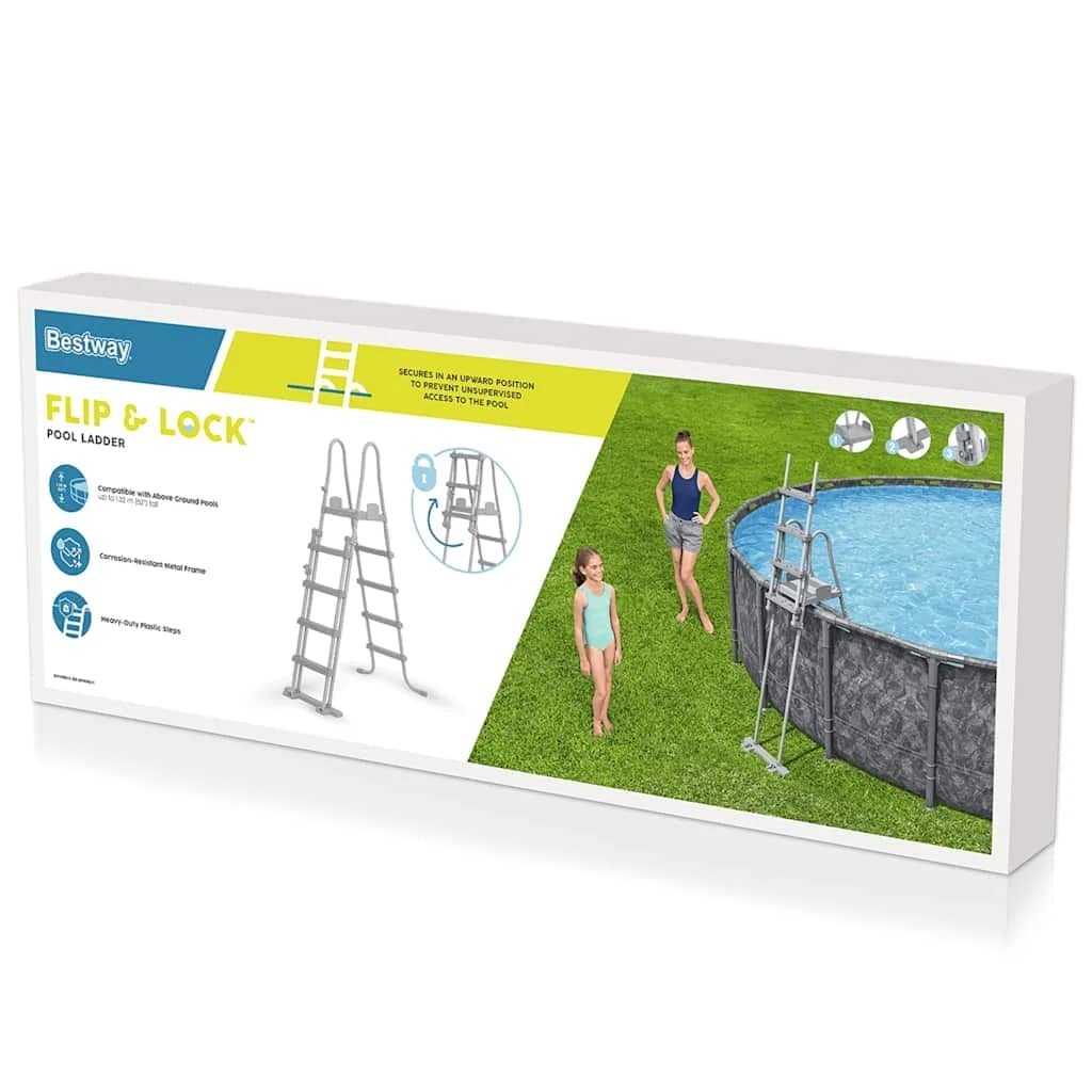 Bestway Lestev za bazen Flowclear s 4 stopnicami 132 cm - slika 5