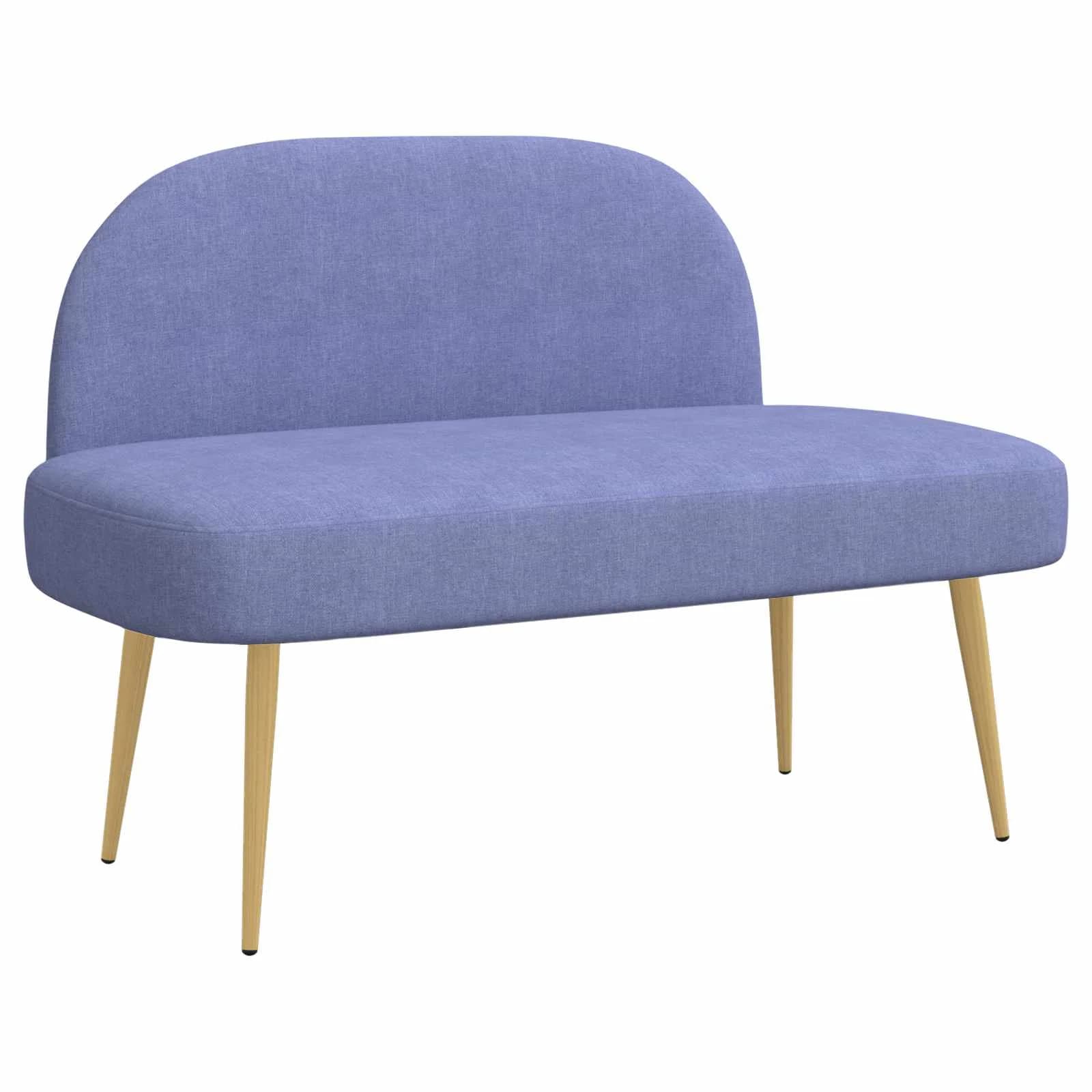 Oblazinjena klop z naslonom Jeans modra 110 x 60 x 76 cm - slika 2