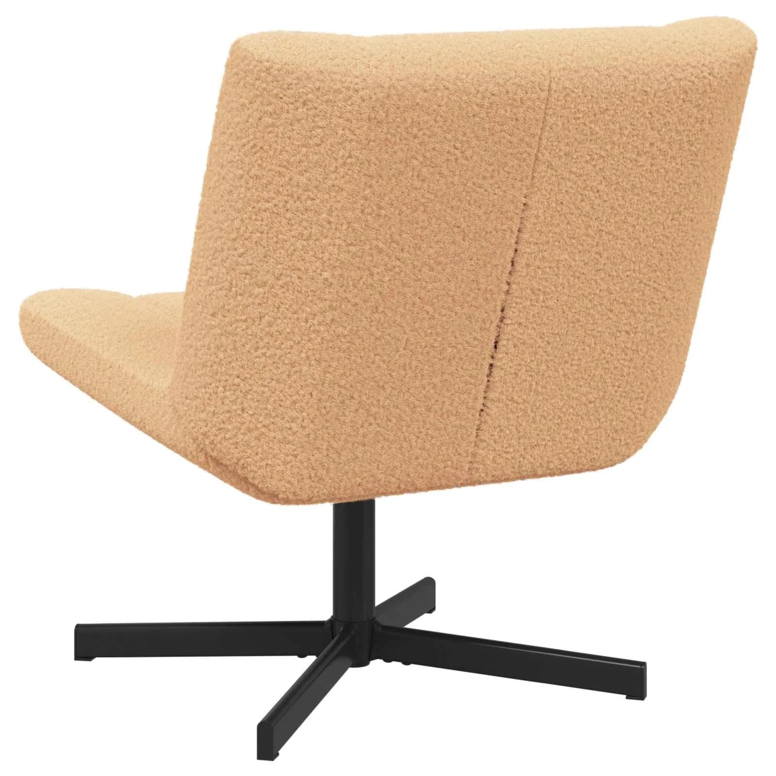 Vrtljiv stol Bež 63 x 75 x 76 cm Ovčja koža - slika 4