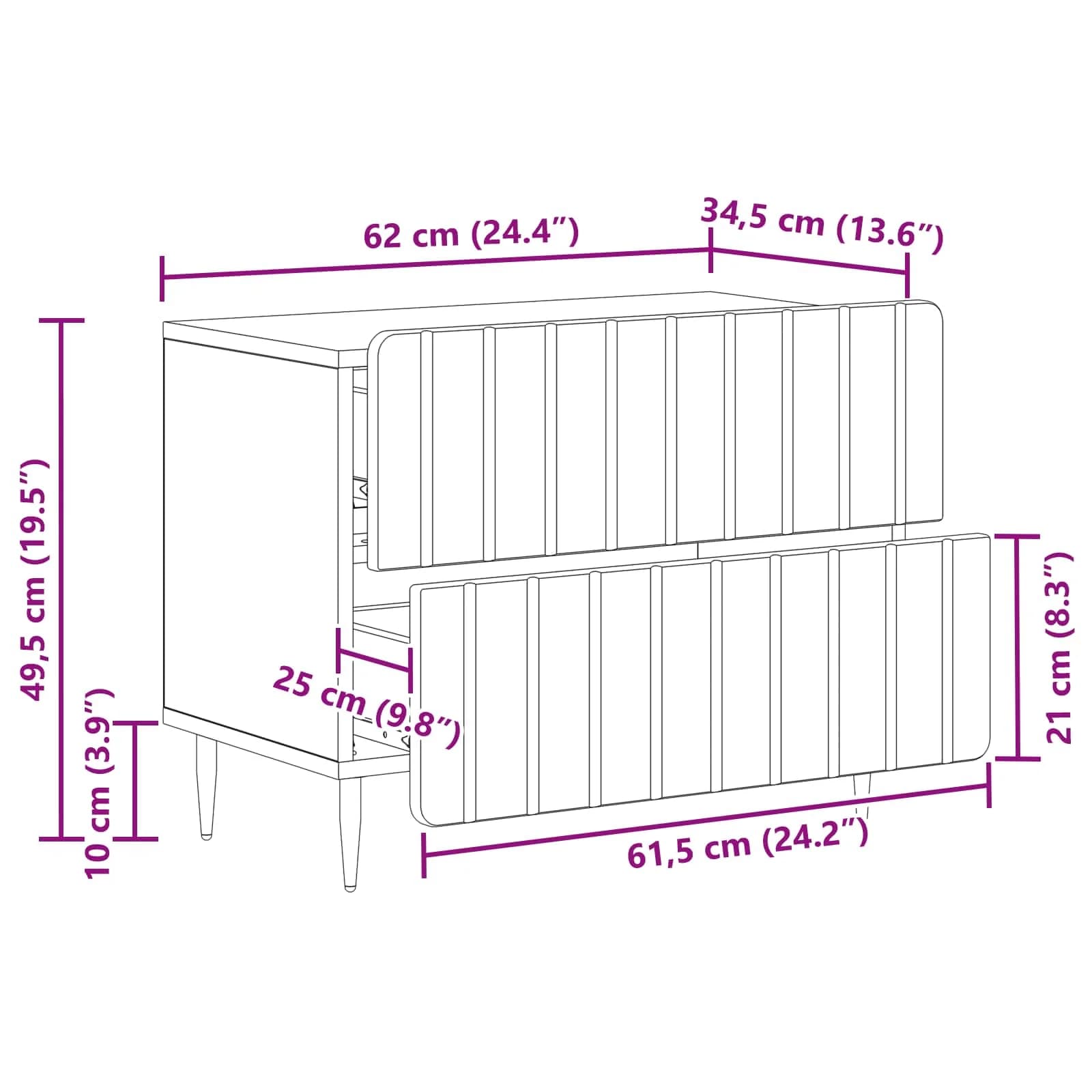 Nočna omarica Artisan hrast 62 x 34,5 x 49,5 cm Inženirski les - slika 11