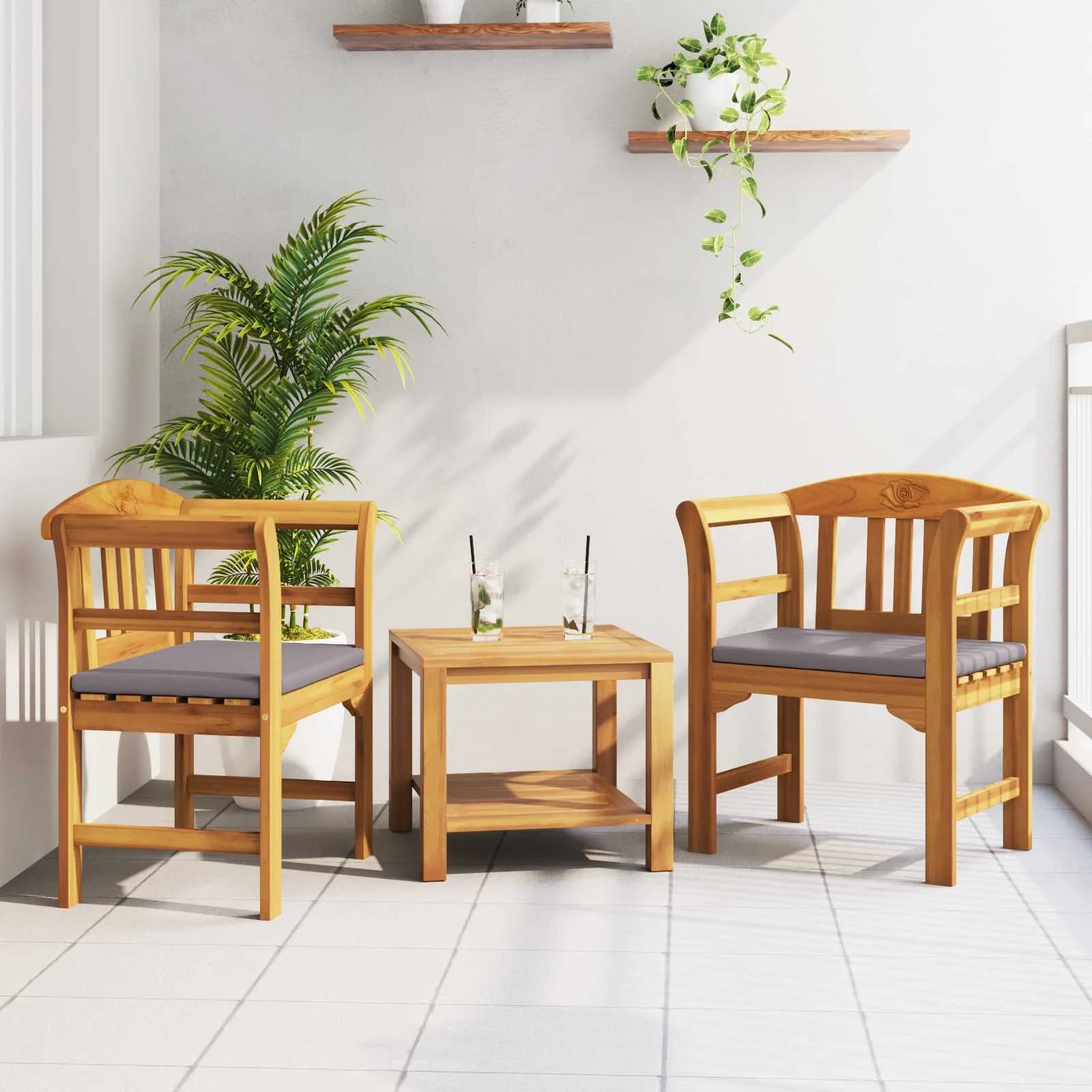 Klop s rozami Naravna 68,5 x 46 x 82,5 cm Masiven les akacije