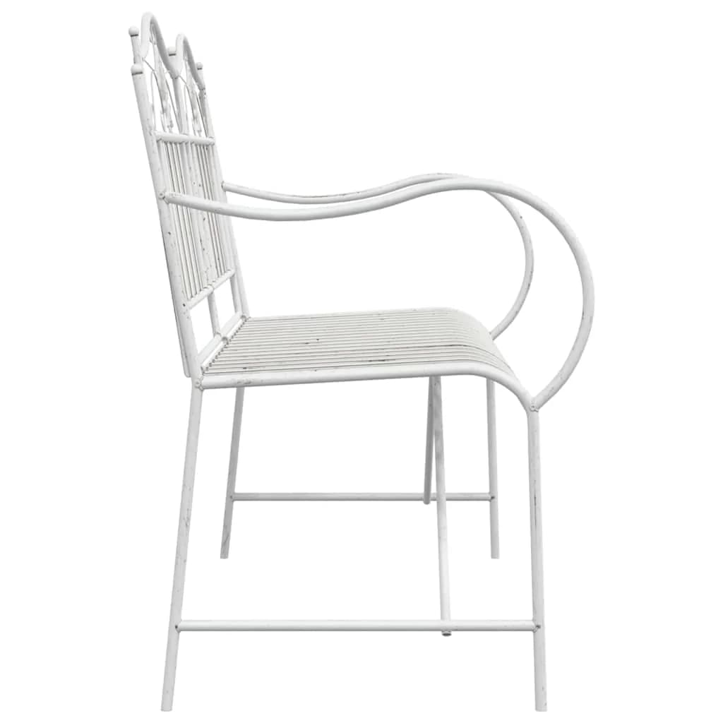 Vrtna klop Antik bela 103,5 x 59 x 89 cm Jeklo - slika 5