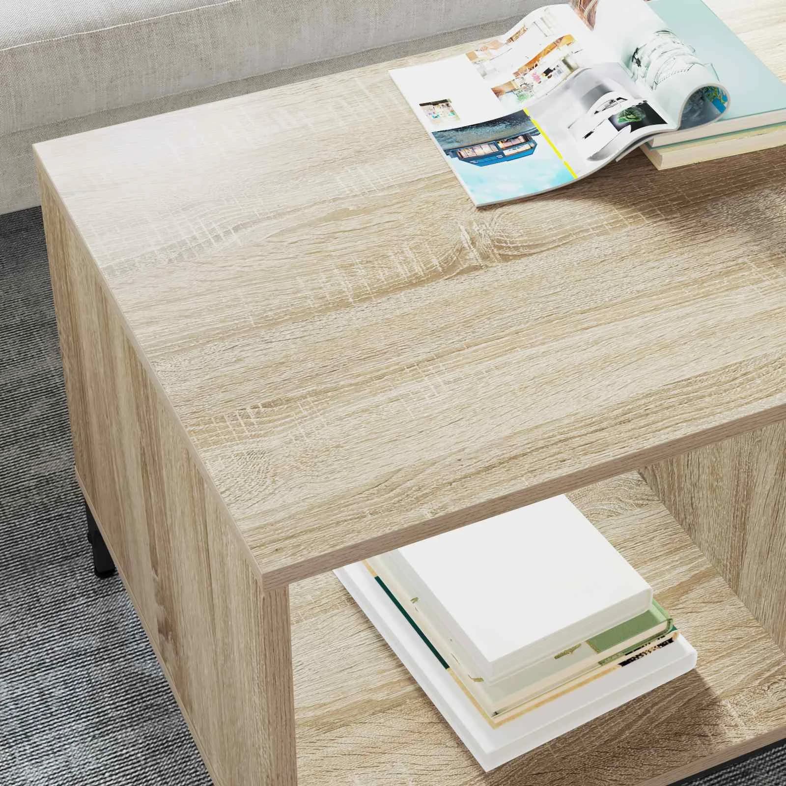 Klubska miza Sonoma hrast 90 x 49 x 46 cm Inženirski les - slika 4