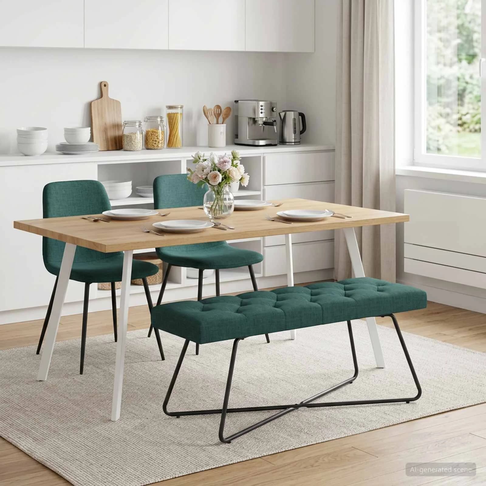 Klop s gumbnim oblazinjenjem Temno zelena 110 x 40 x 46 cm - slika 3