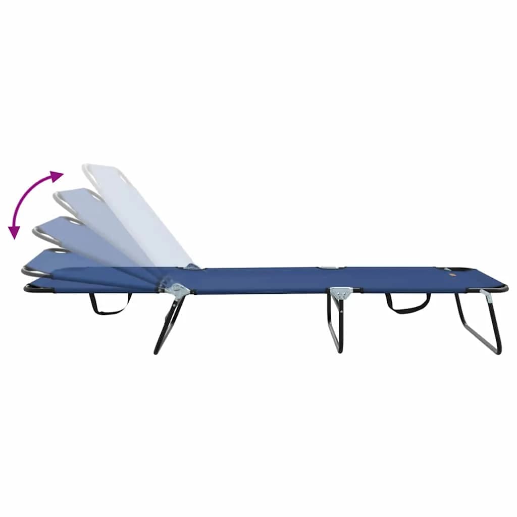 Zložljiv ležalnik Modra 188 x 57 x 86,5 cm Poliester - slika 9