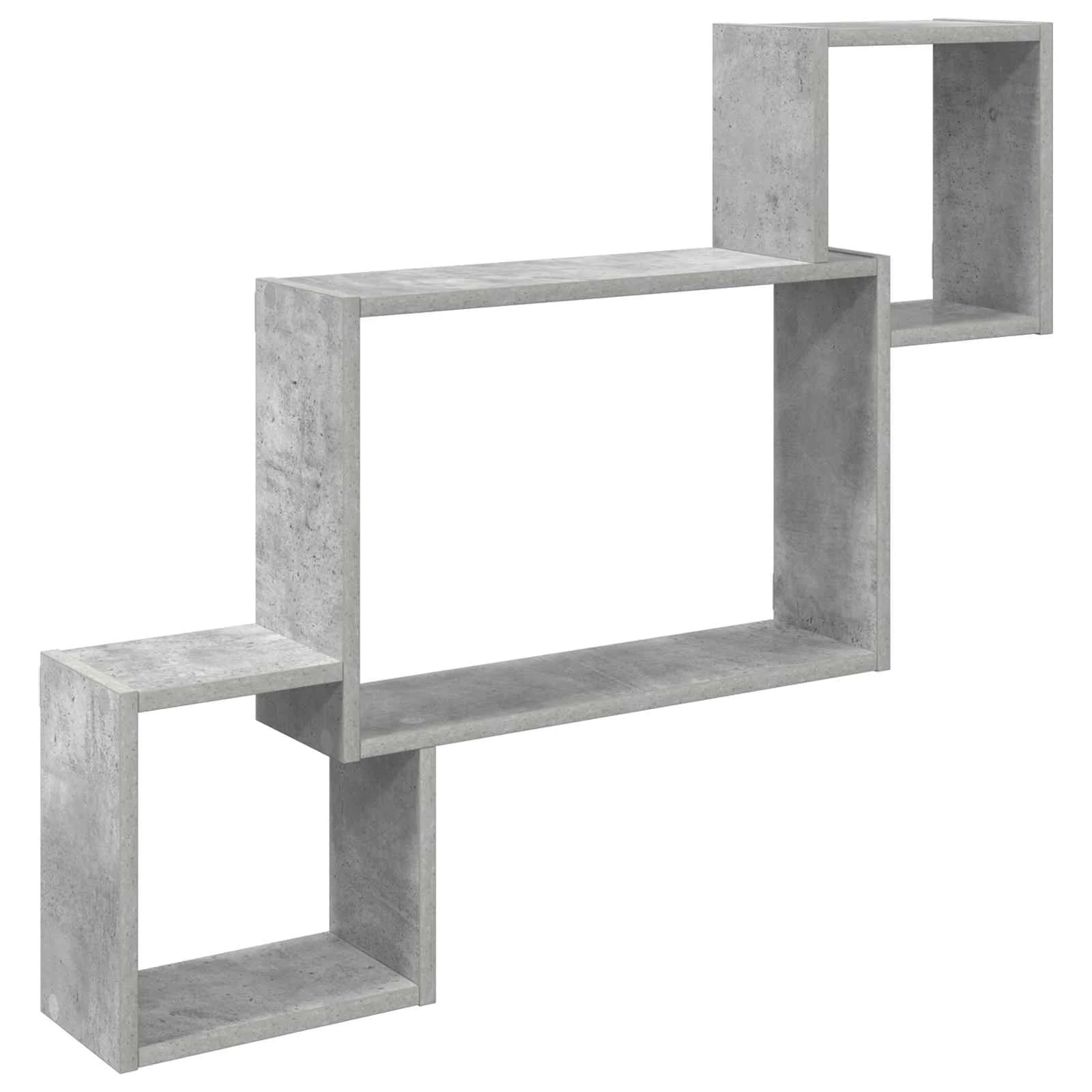 Stenska polica Montaža za steno Betonsko siva 91,5 x 15 x 76 cm - slika 2