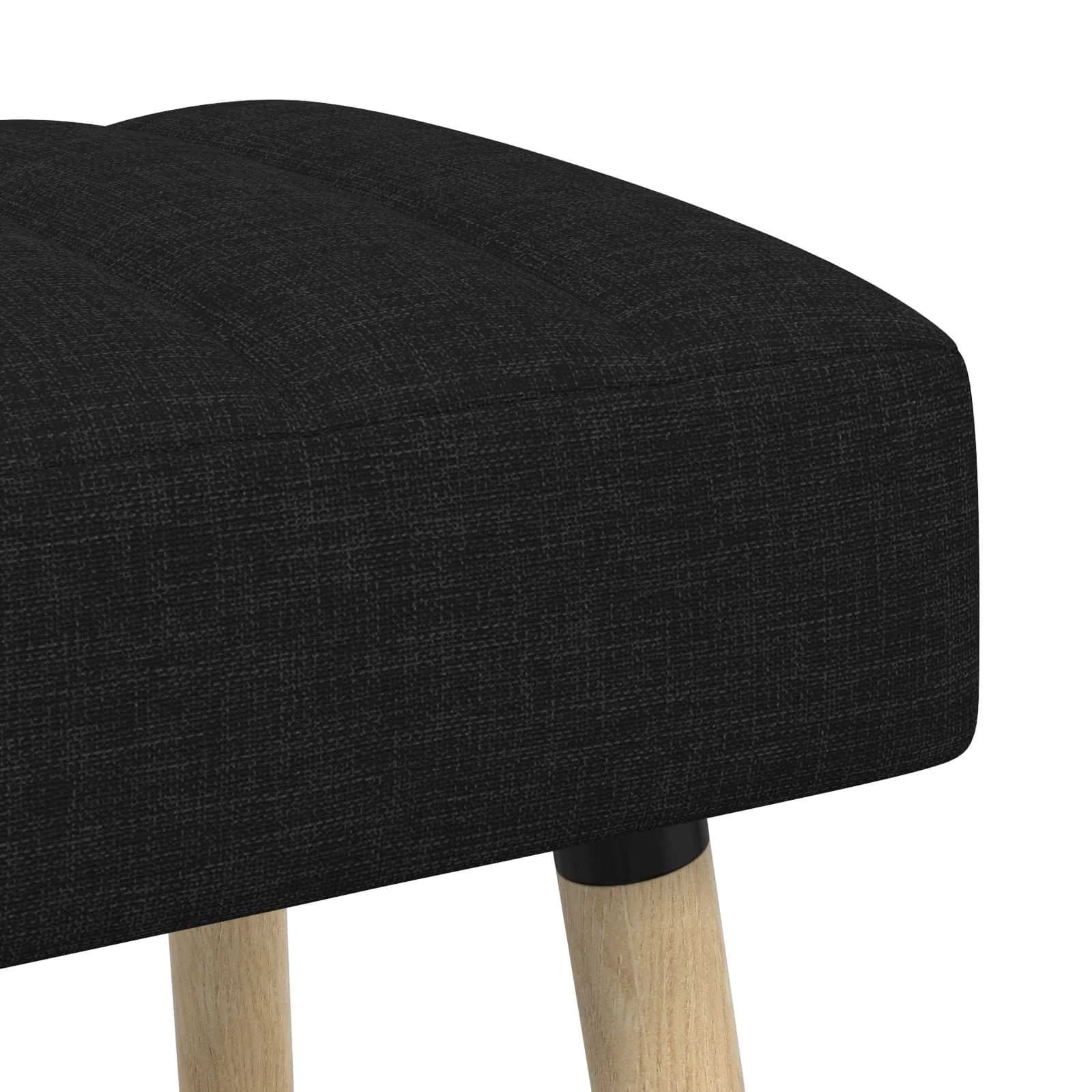 Bench z kanalnim oblazinjenjem Črna 60 x 40 x 45 cm Blago - slika 7