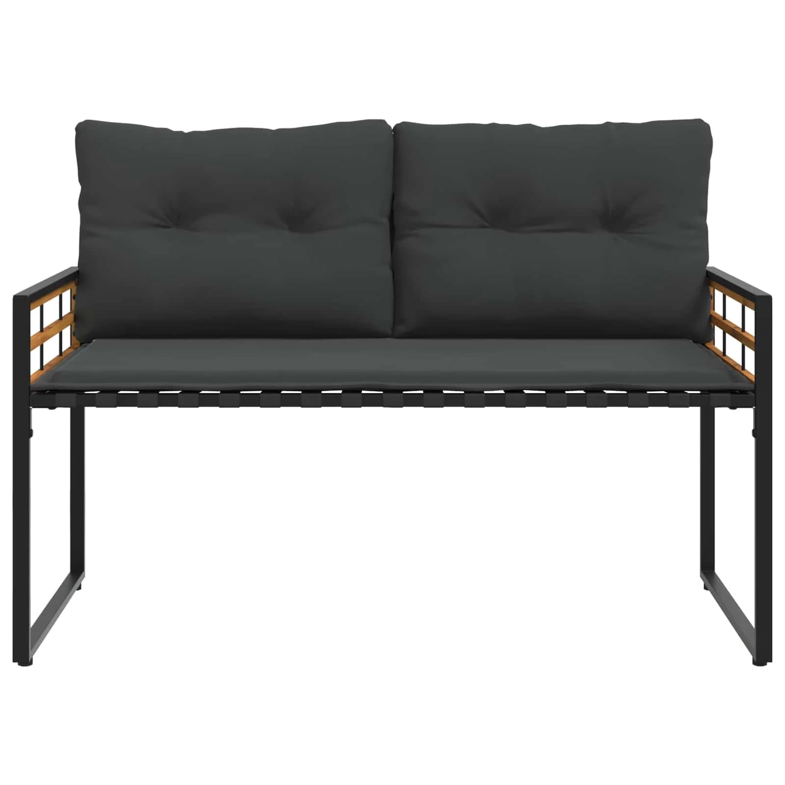 Lesena ležajna klop z blazino Zatemnjeno siva 114 x 55 x 77 cm - slika 4