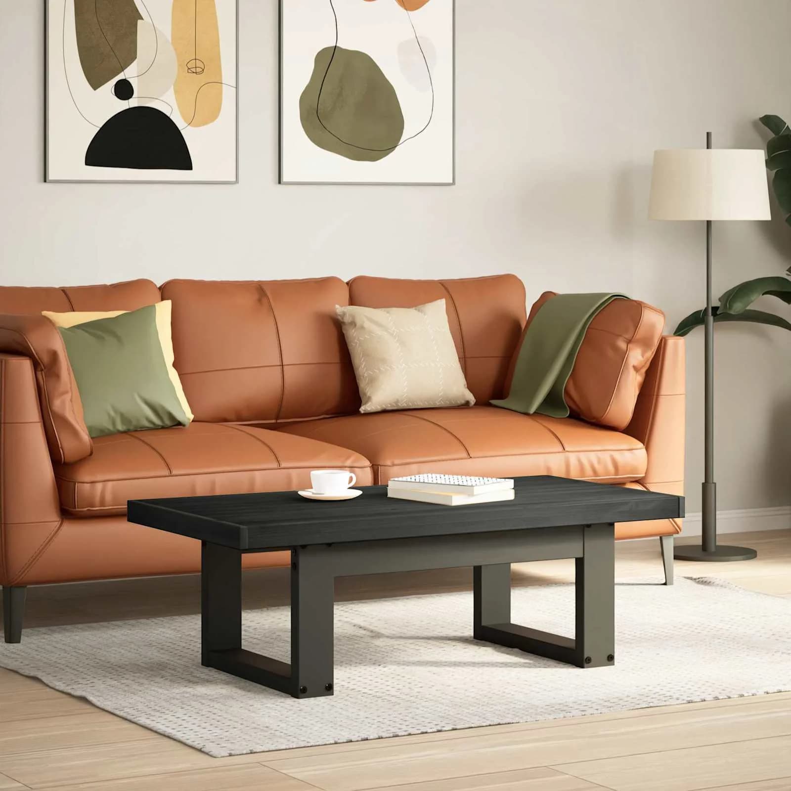 Klubska miza NOAIN Črna 119 x 60 x 40 cm Trdna borovina