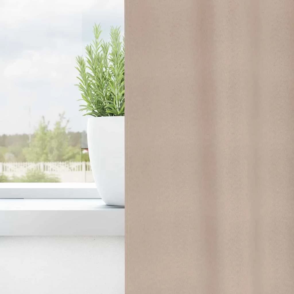 Zavese za zatemnitev z obroči 2 kos Taupe 140 x 140 cm - slika 3