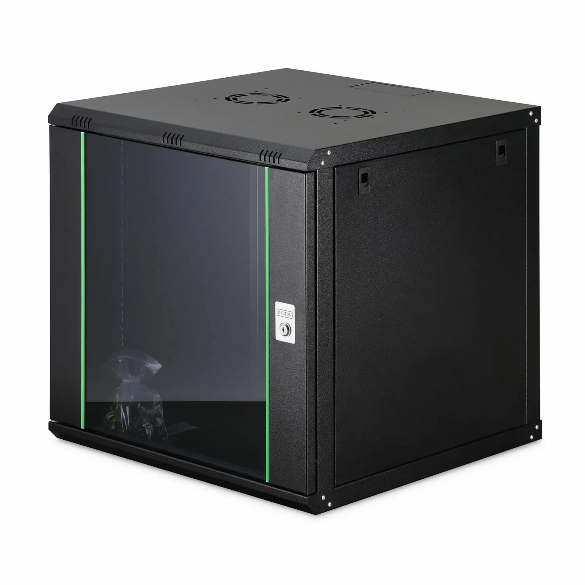 Digitus zidni kabinet 12U 638 600x600 črn sestavljen DN-19 12U-6/6-EC-SW