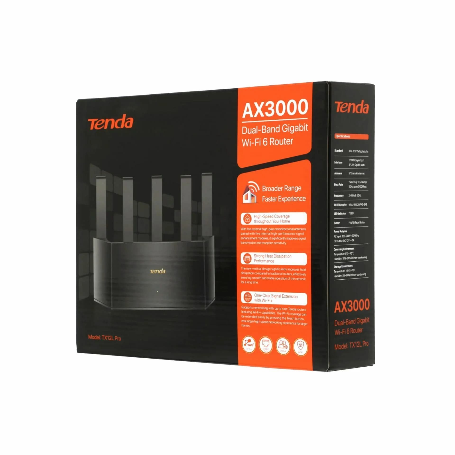 Tenda Tenda usmerjevalnik WiFi6 AX 3000Mb Giga Dual-Band TX12L Pro Usmerjevalniki