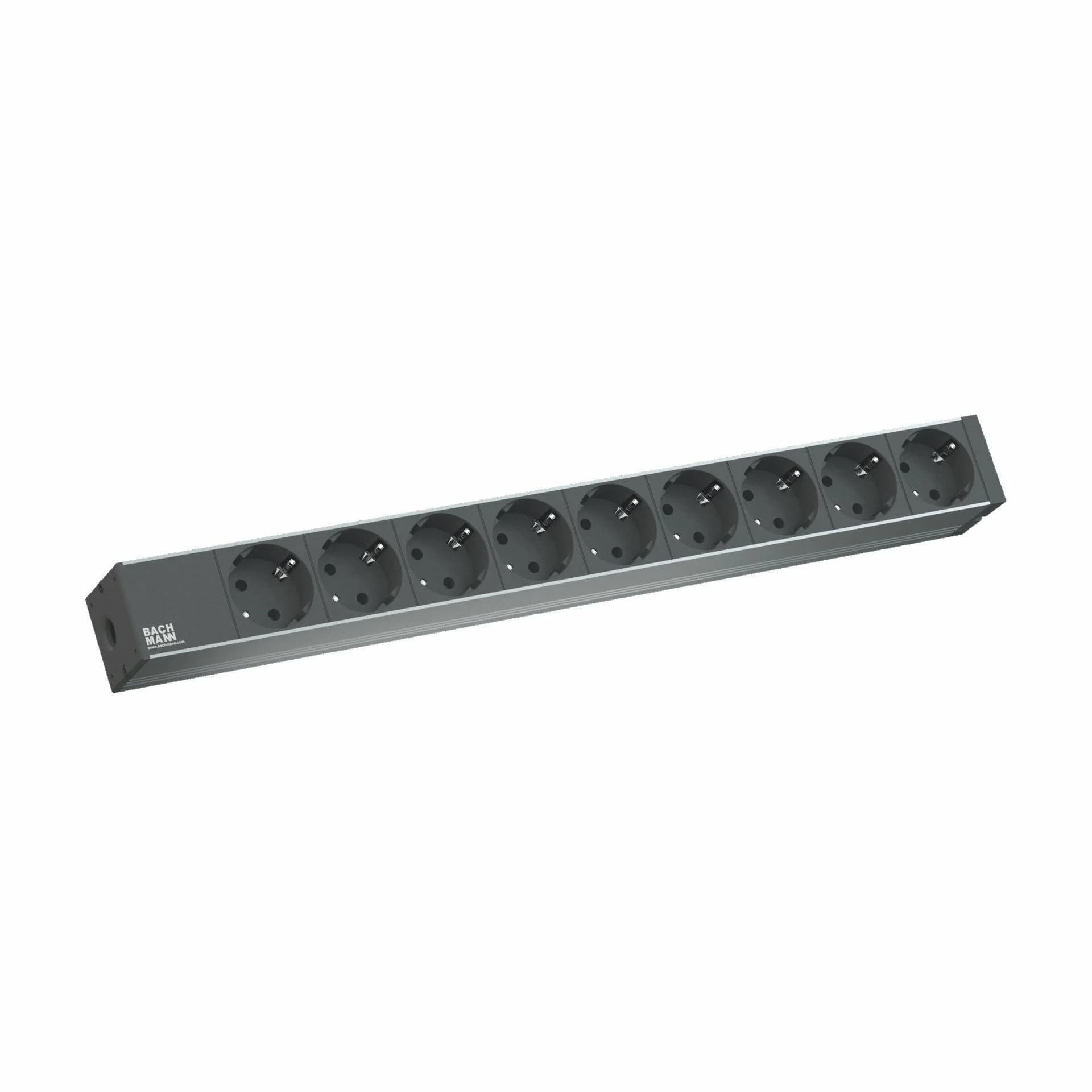 Bachmann razdelilec rack 9x250V ALU 2m črn 333.506