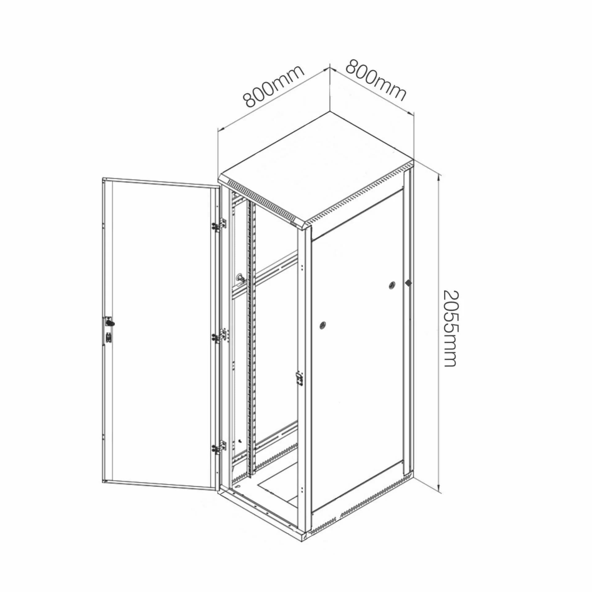 Datech DATECH kabinet 42U 2055 800x800 siv DT2.8842.9000 Samostoječi