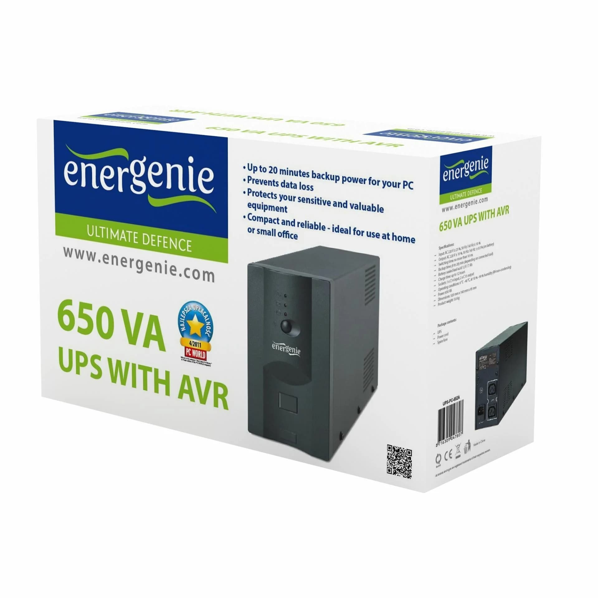 Energenie Energenie UPS  650VA UPS-PC-652A Brezprekinitveno napajanje (UPS)