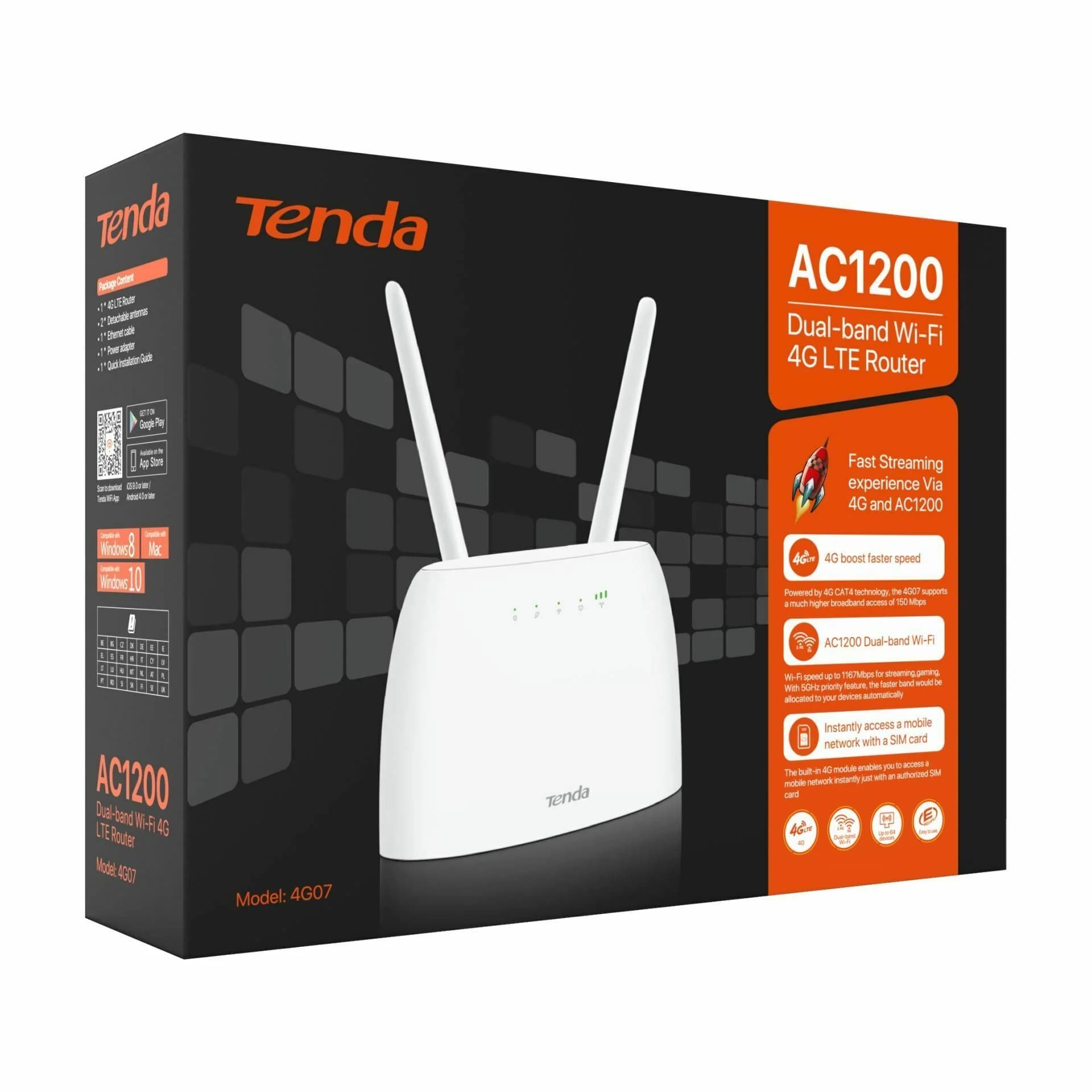 Tenda Tenda usmerjevalnik WiFi 4G LTE AC1200 4G07 Usmerjevalniki