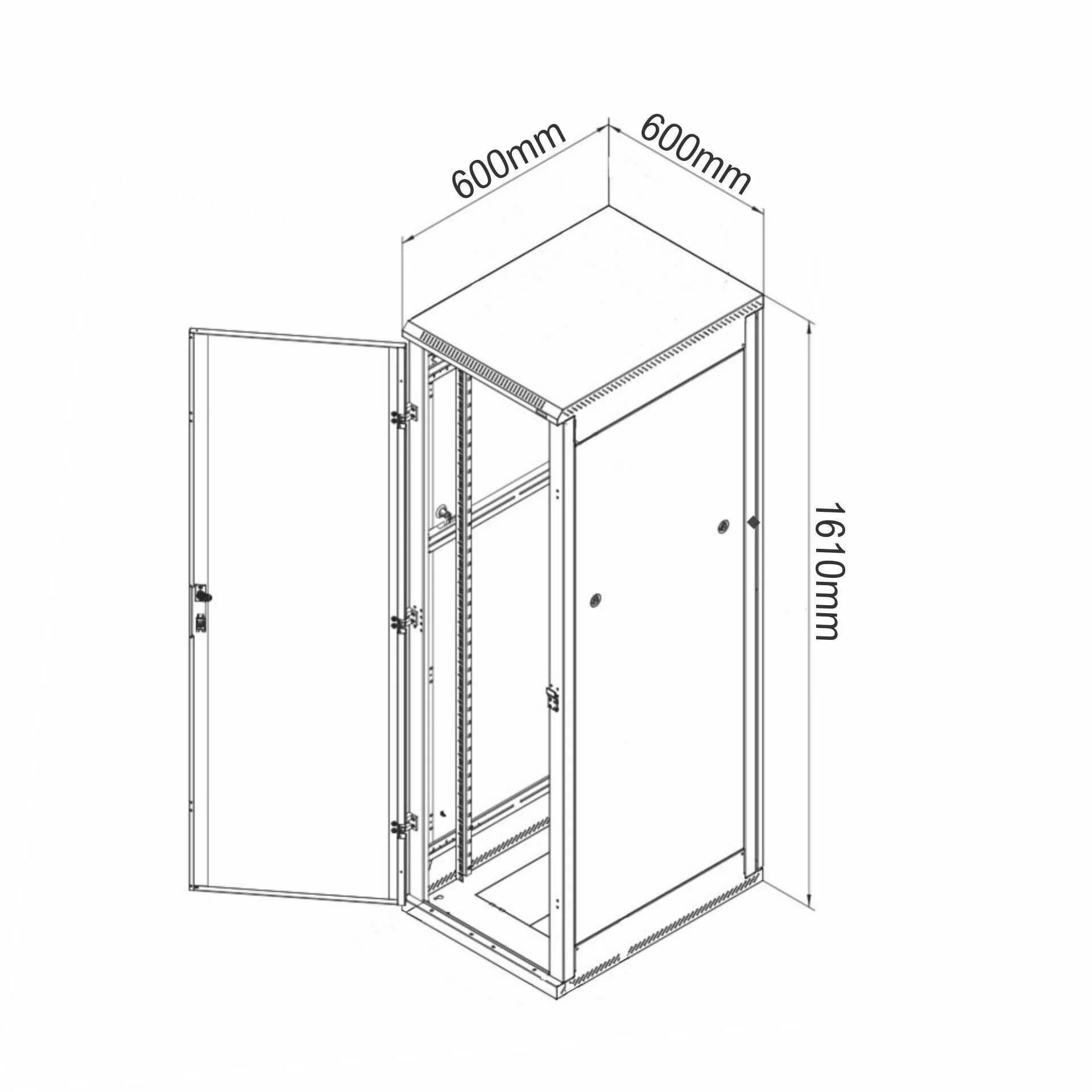Datech DATECH kabinet 32U 1610 600x600 siv DT2.6632.9000 Samostoječi