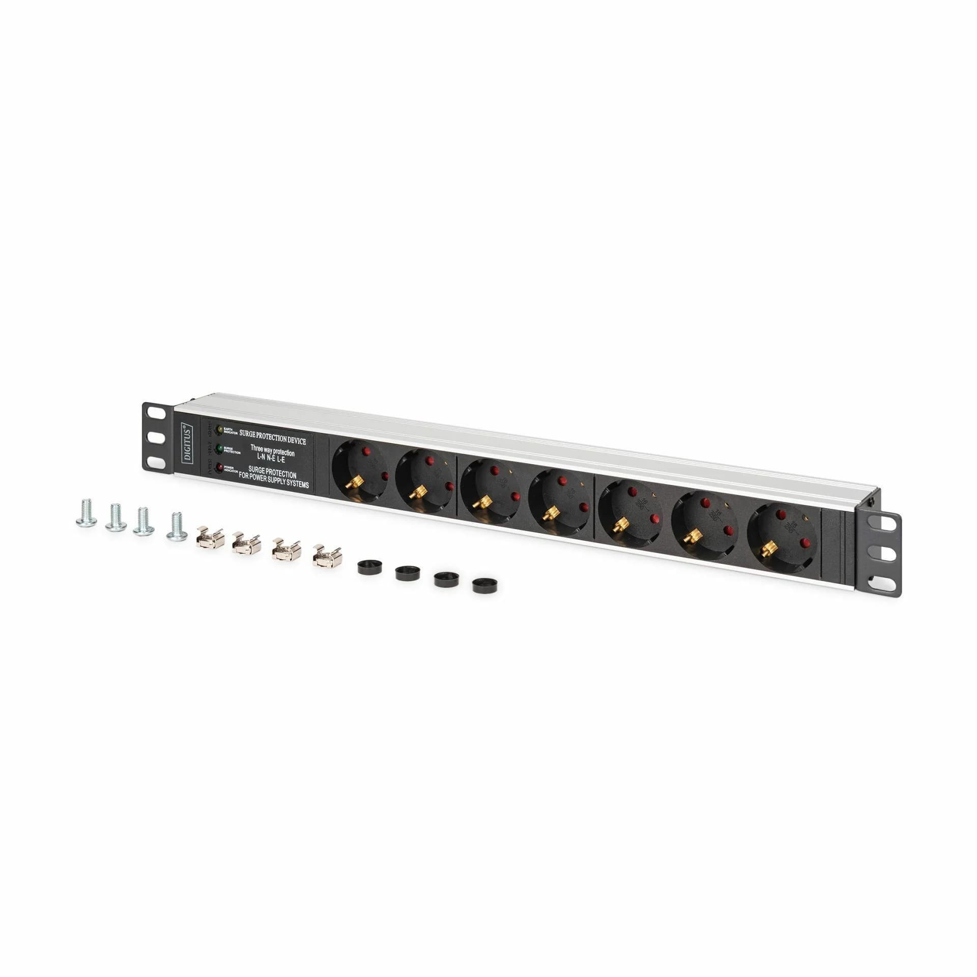 Digitus Digitus razdelilec rack 7x250V ALU prenapetostna zaščita filter DN-95441 Razdelilci 220V